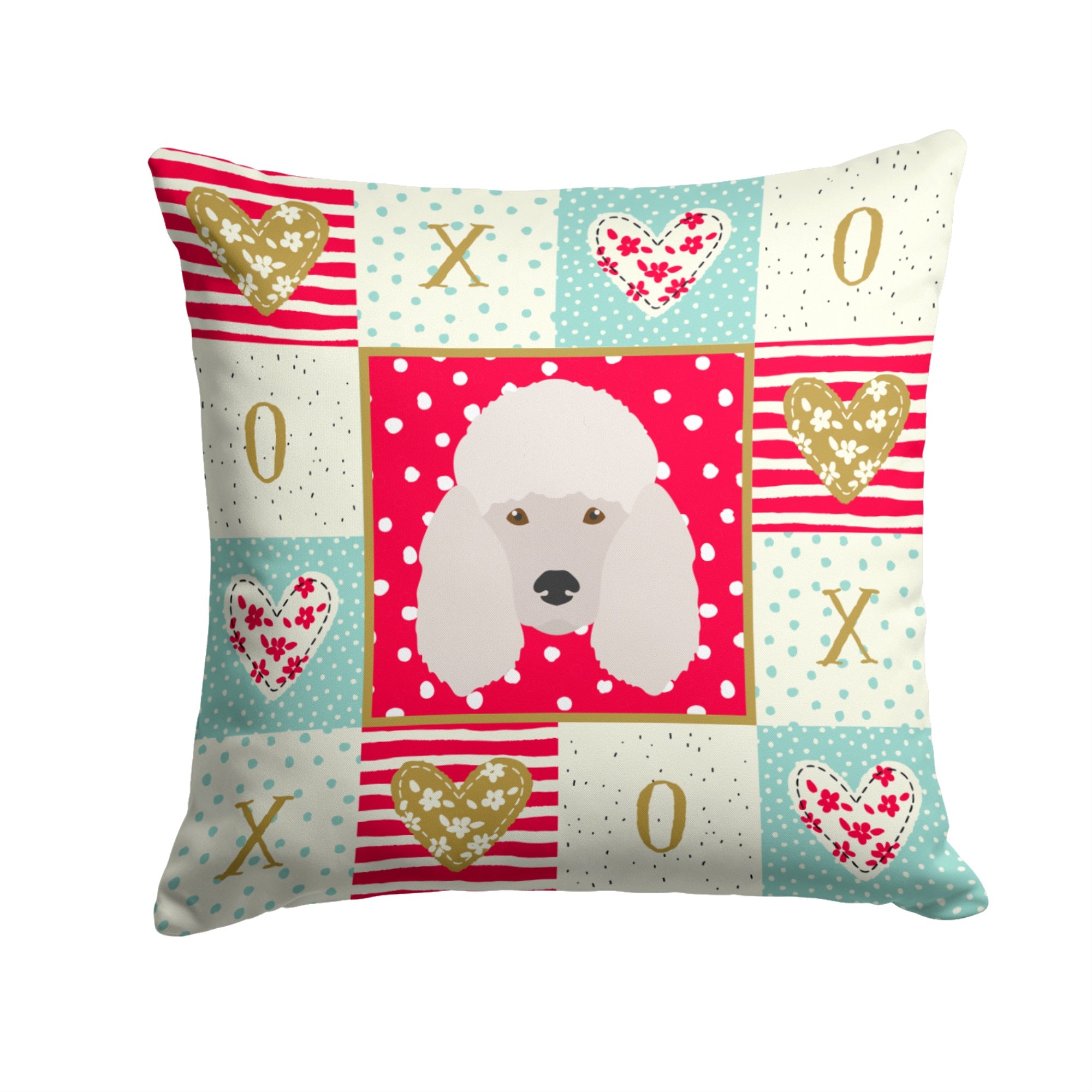 Poodle Love Fabric Decorative Pillow