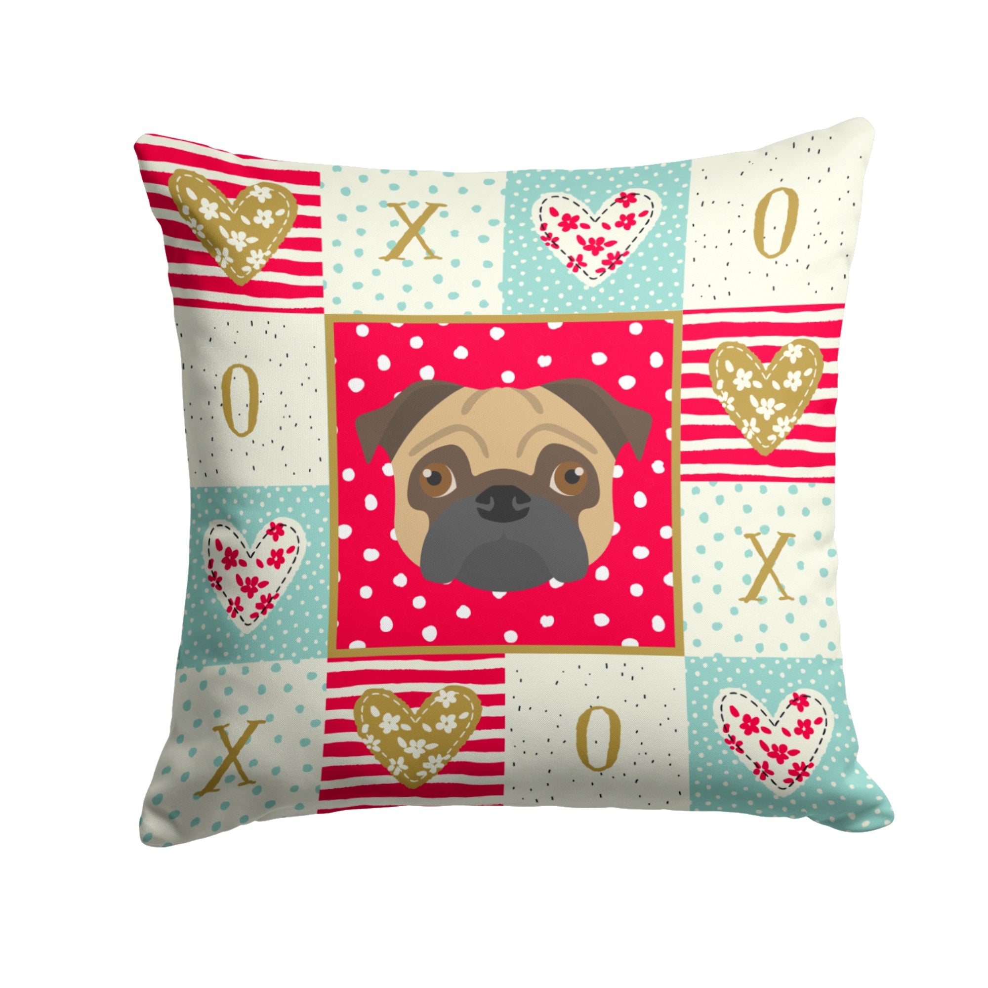Pug Love Fabric Decorative Pillow