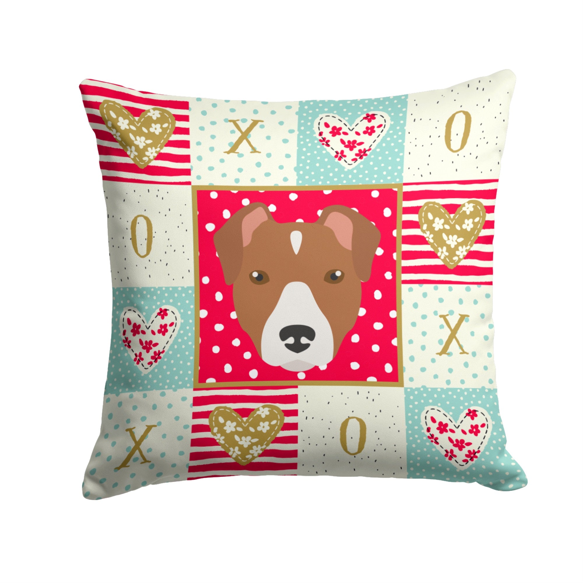 Rat Terrier Love Fabric Decorative Pillow