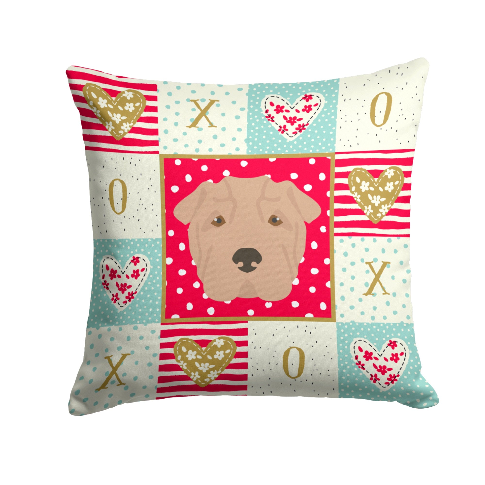 Shar Pei Love Fabric Decorative Pillow