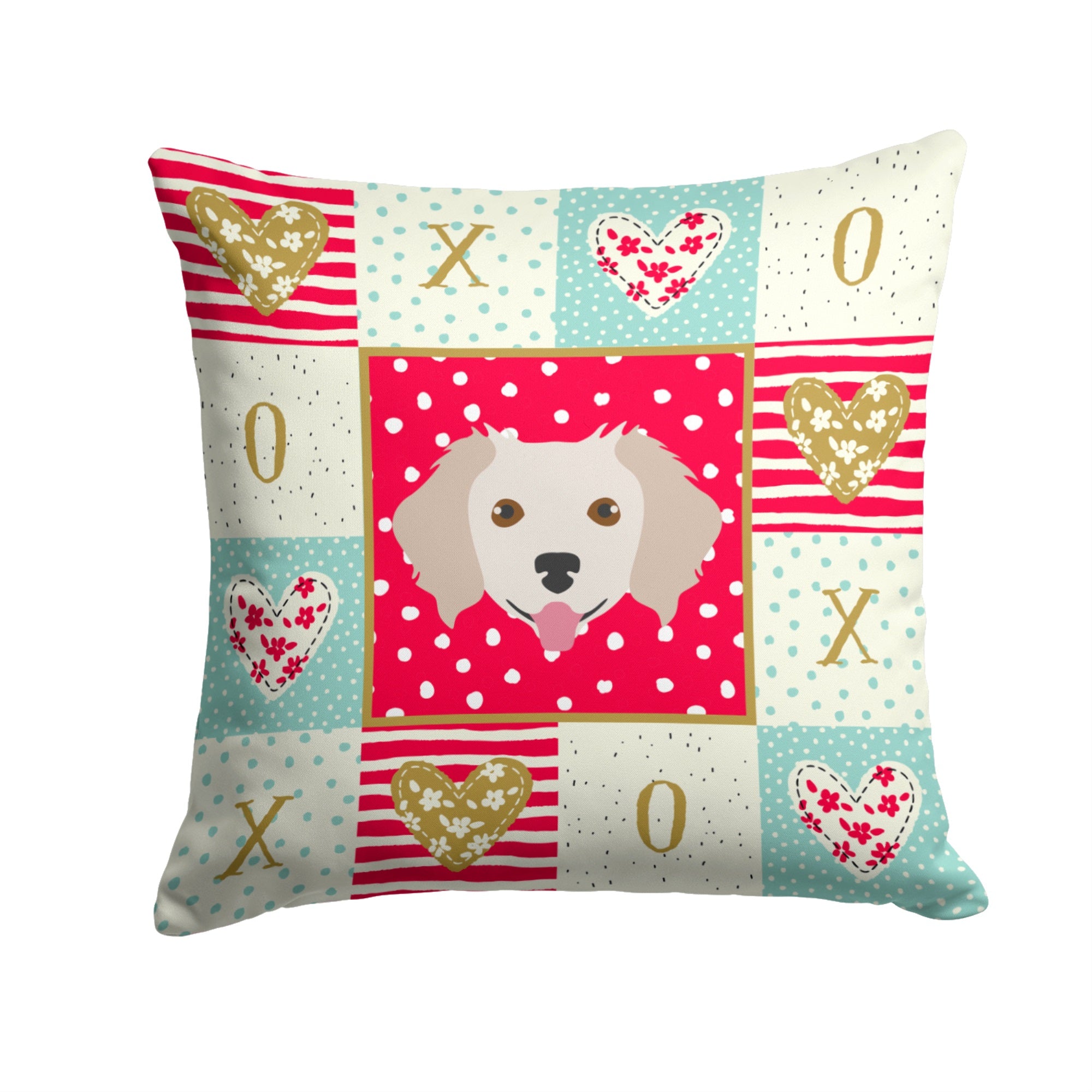 Small Greek Domestic Dog Love Fabric Decorative Pillow