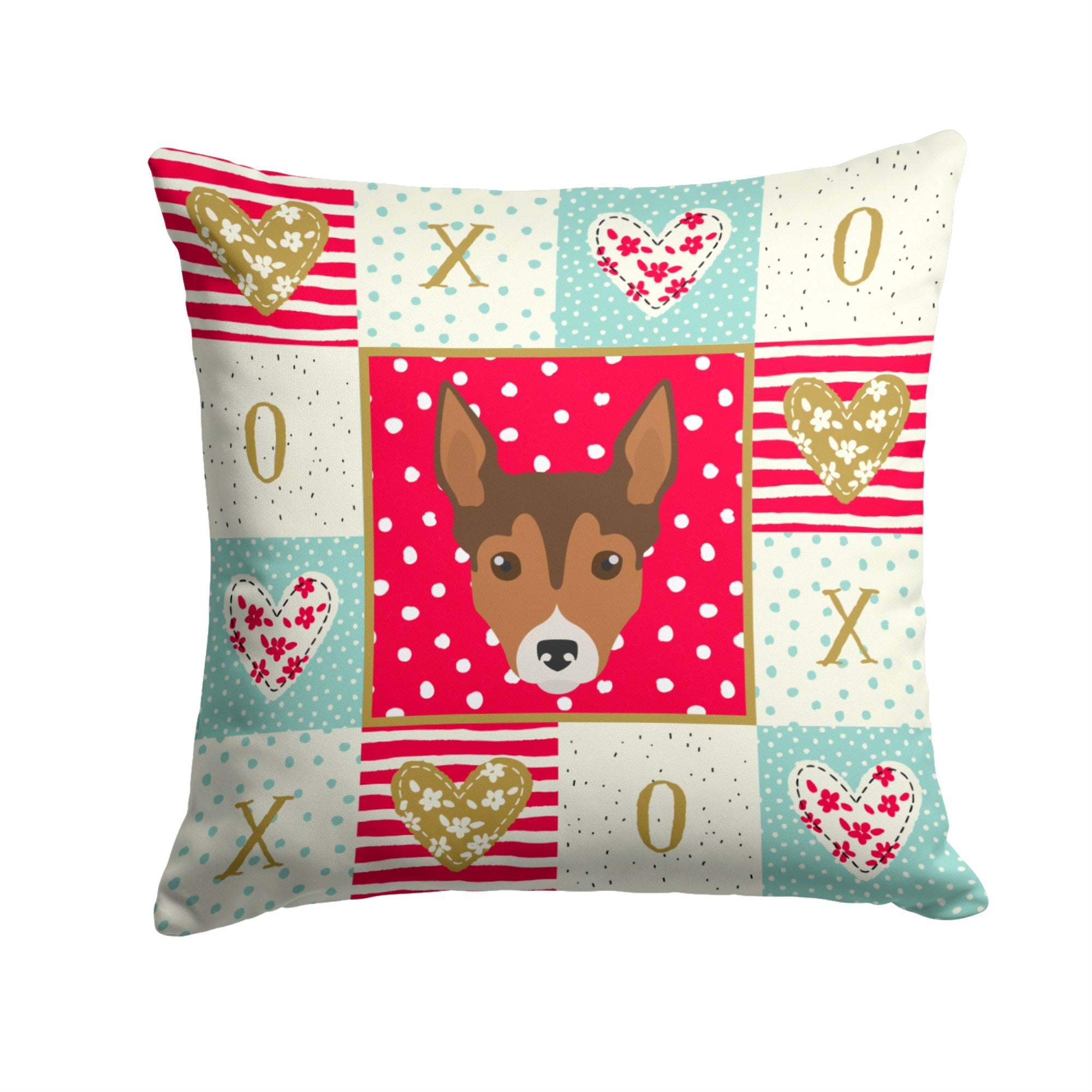 Tenterfield Terrier Love Fabric Decorative Pillow