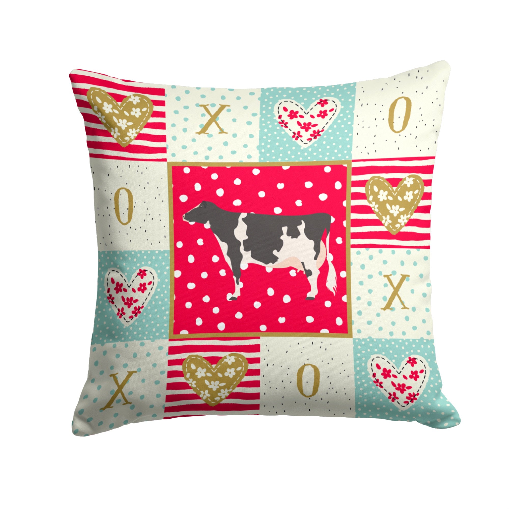Holstein Cow Love Fabric Decorative Pillow
