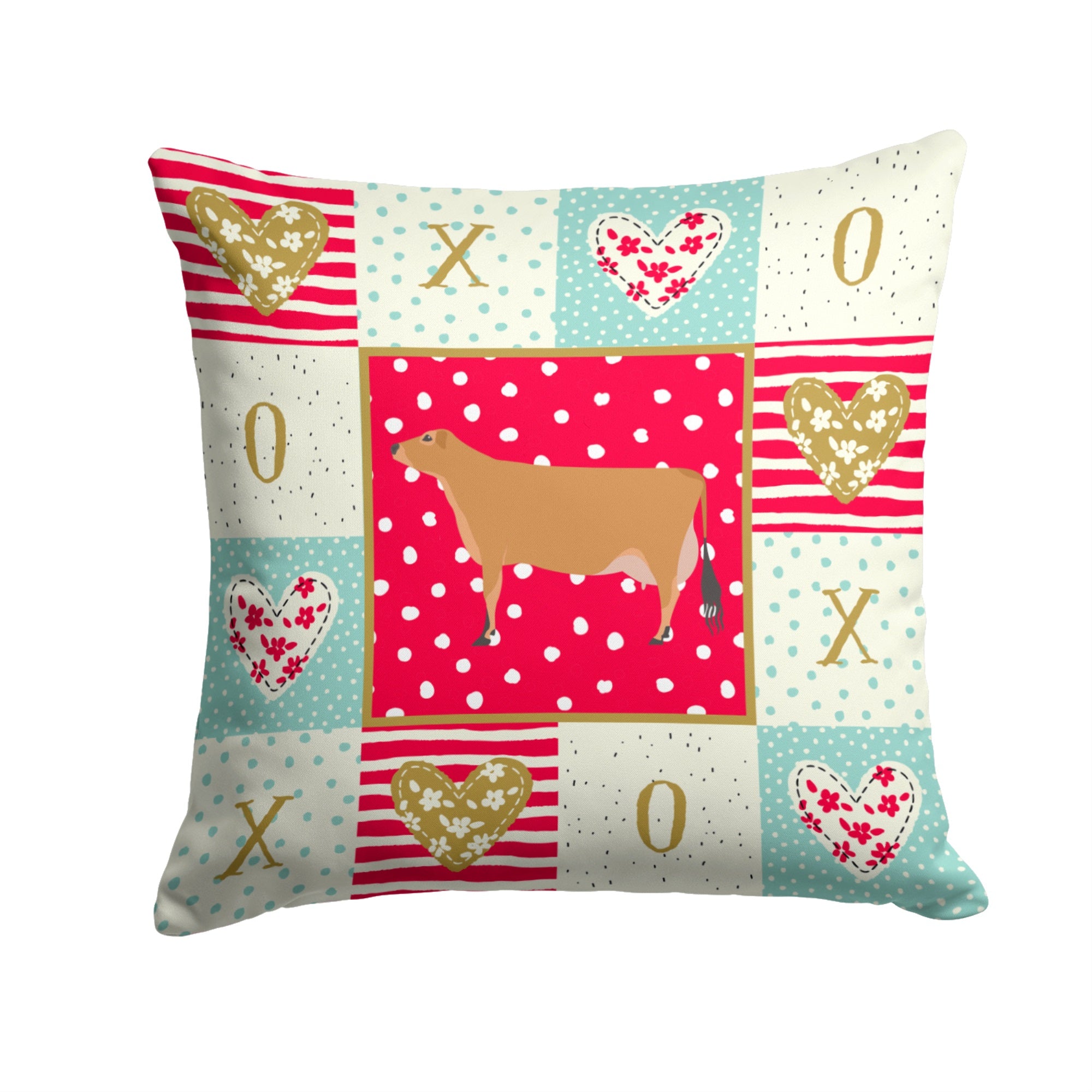 Jersey Cow Love Fabric Decorative Pillow