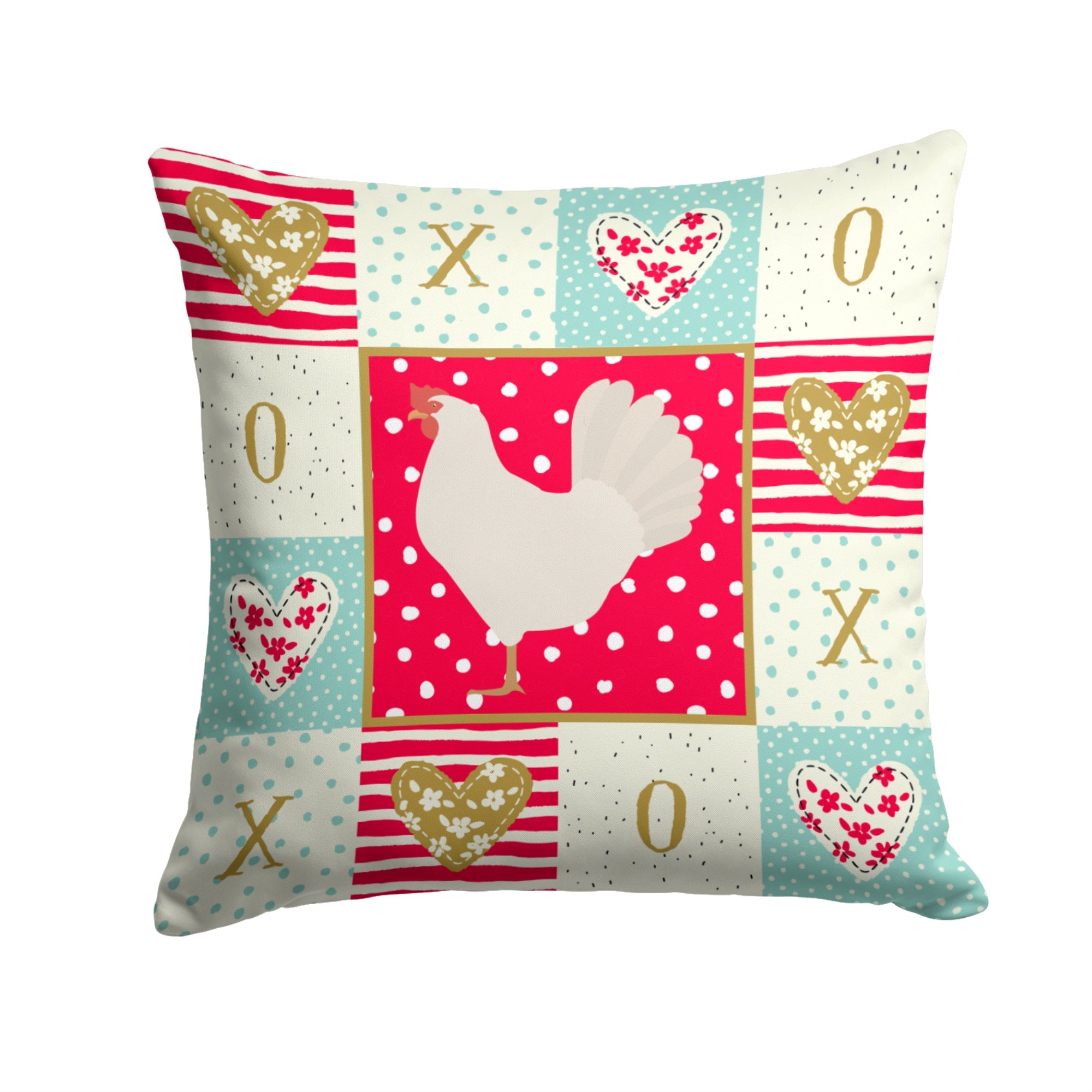 Leghorn Chicken Love Fabric Decorative Pillow