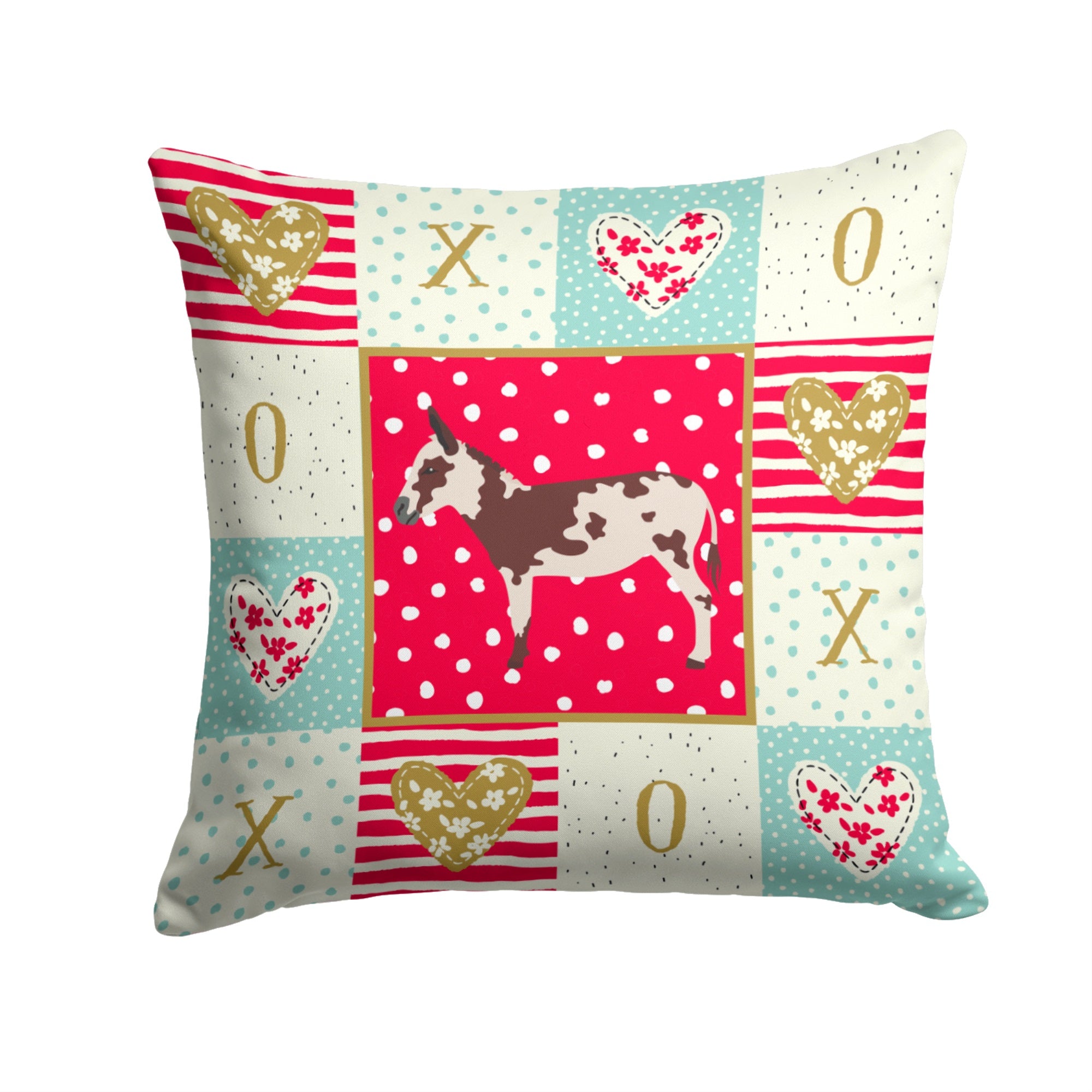 American Spotted Donkey Love Fabric Decorative Pillow