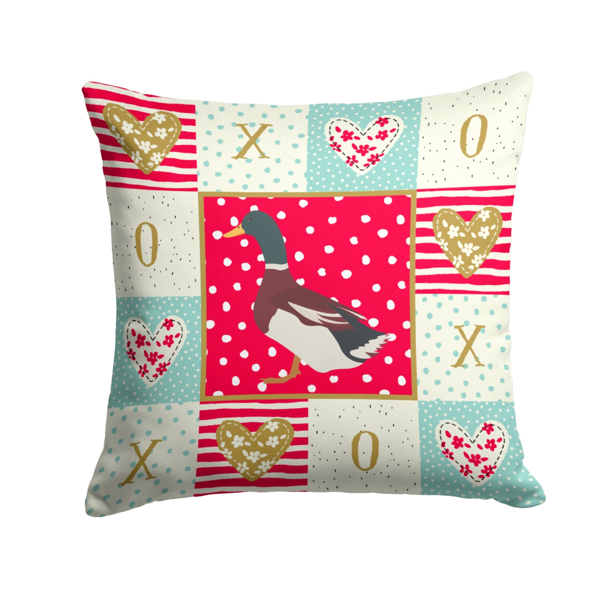 Rouen Duck Love Fabric Decorative Pillow