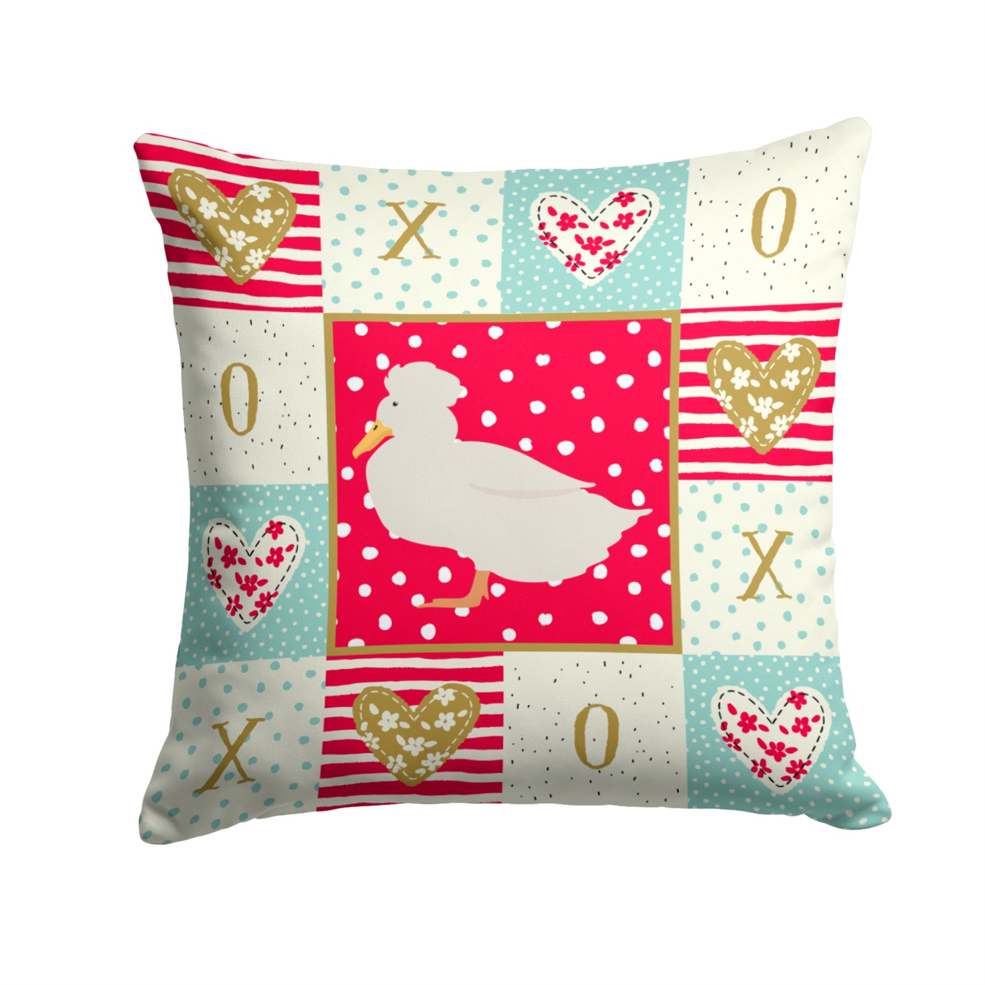 Crested Duck Love Fabric Decorative Pillow