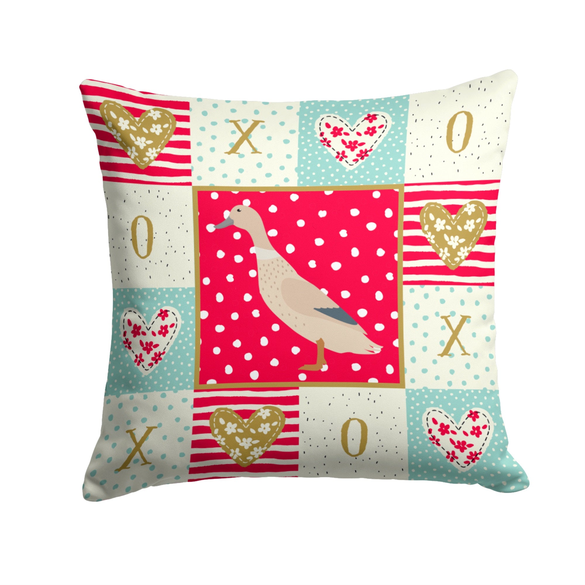 West Harlequin Duck Love Fabric Decorative Pillow