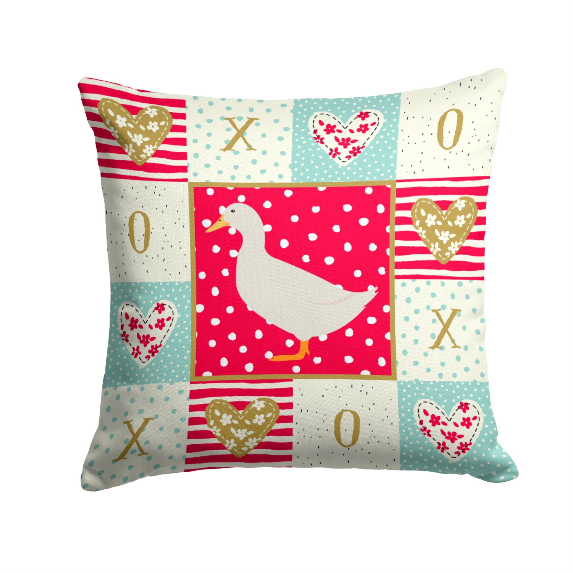 American Pekin Duck Love Fabric Decorative Pillow