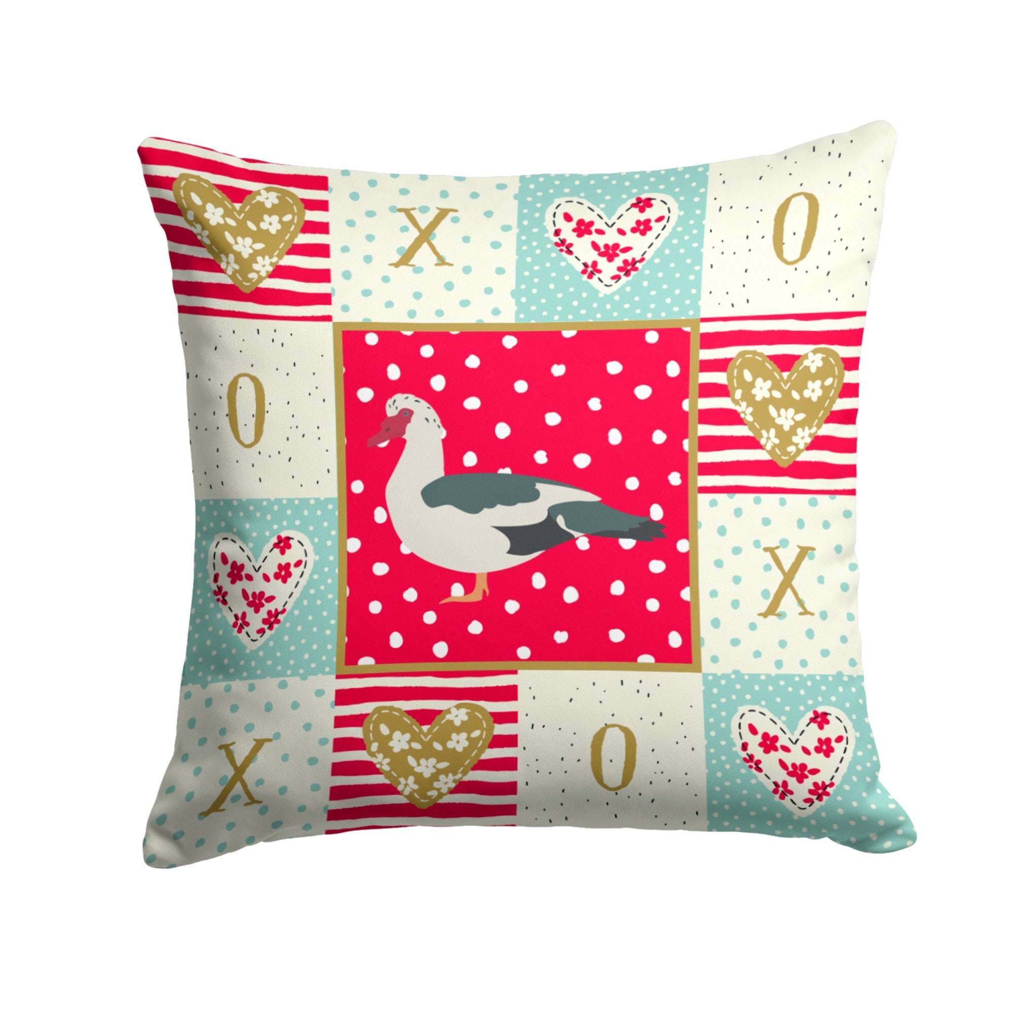 Muscovy Duck Love Fabric Decorative Pillow
