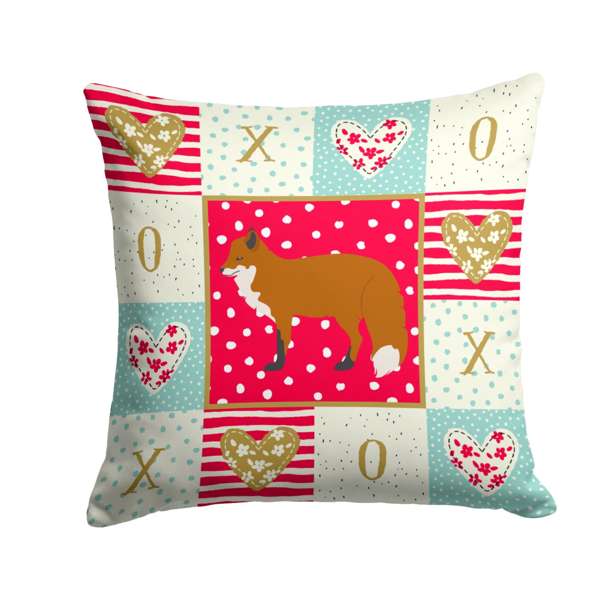 Red Fox Love Fabric Decorative Pillow