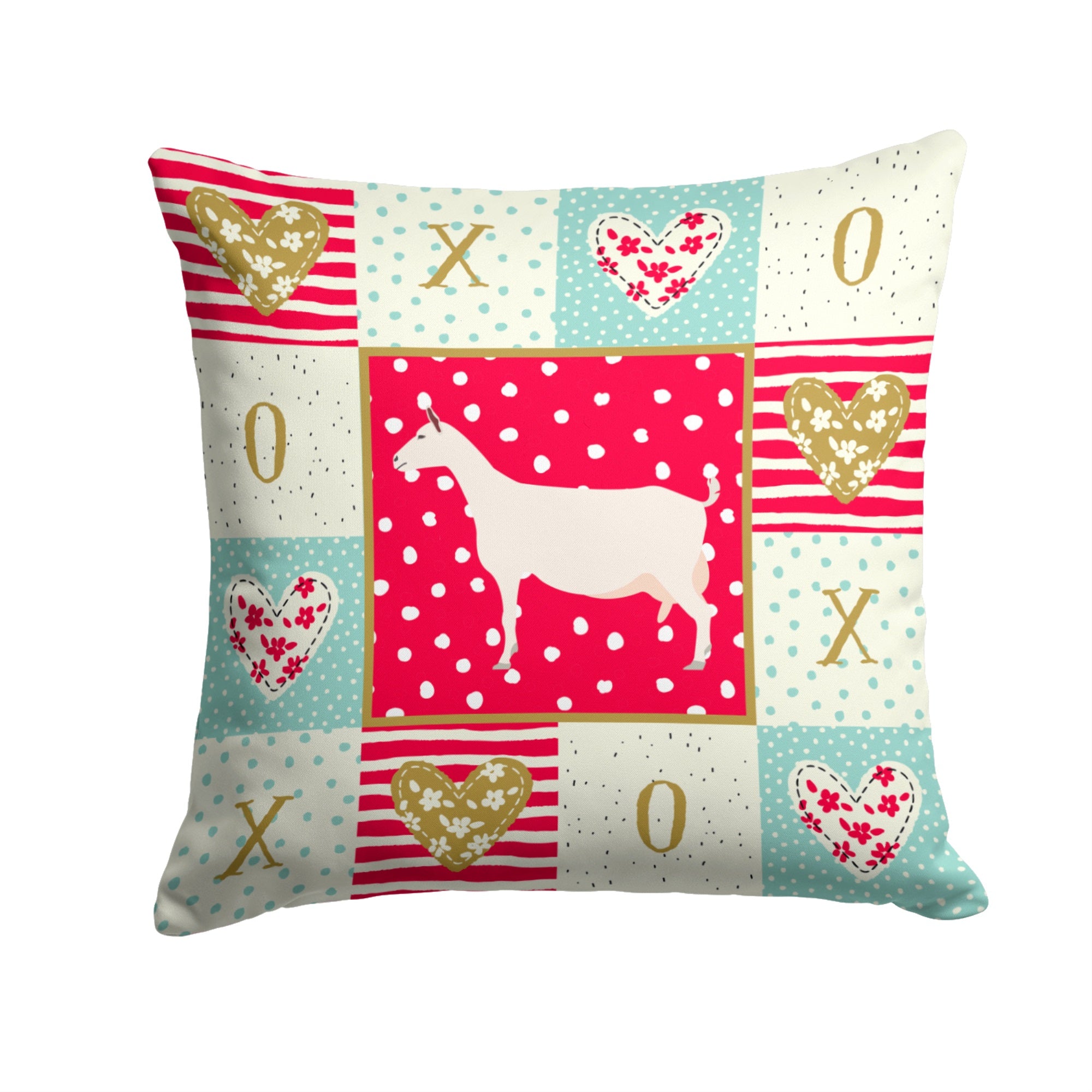 Saanen Goat Love Fabric Decorative Pillow