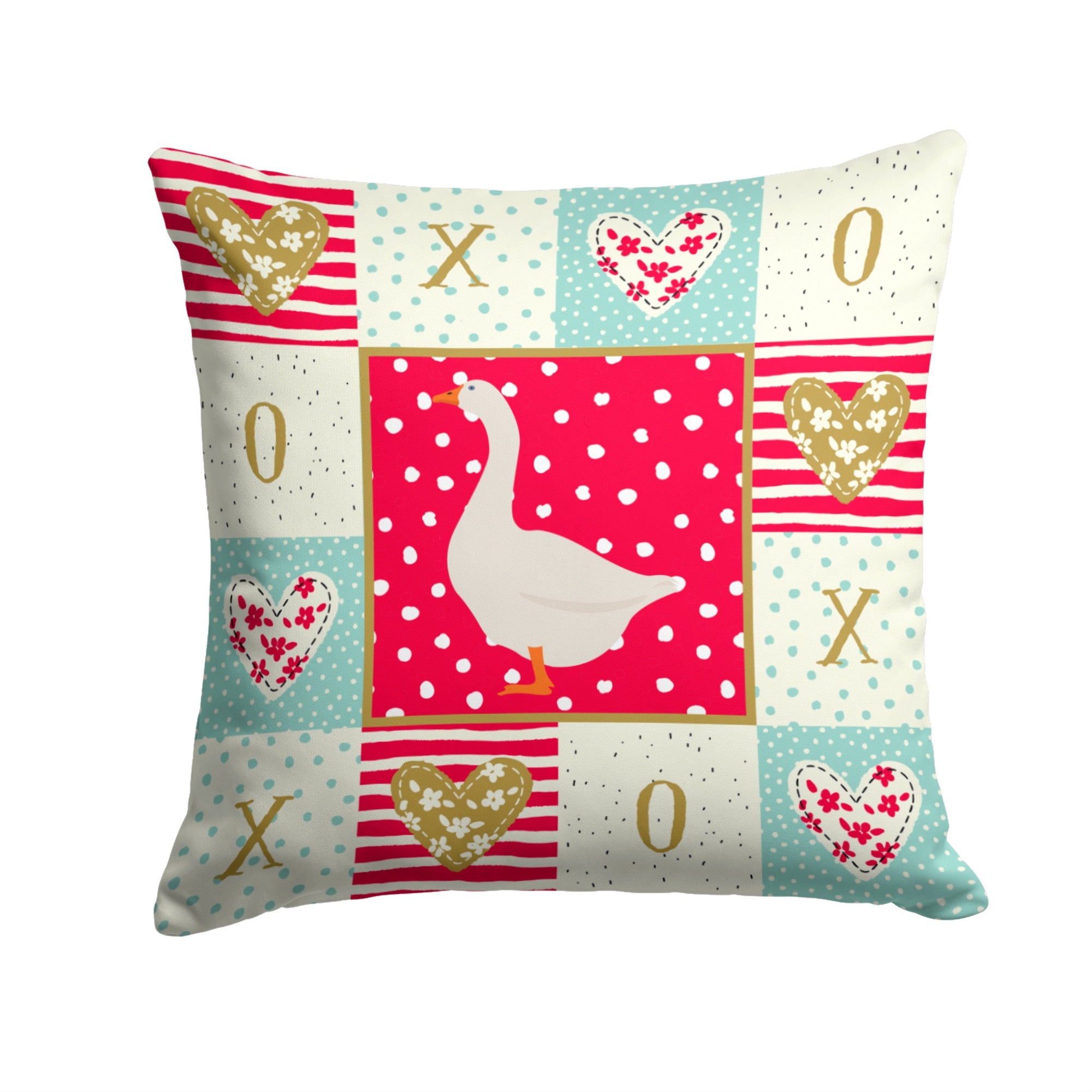 Embden Goose Love Fabric Decorative Pillow