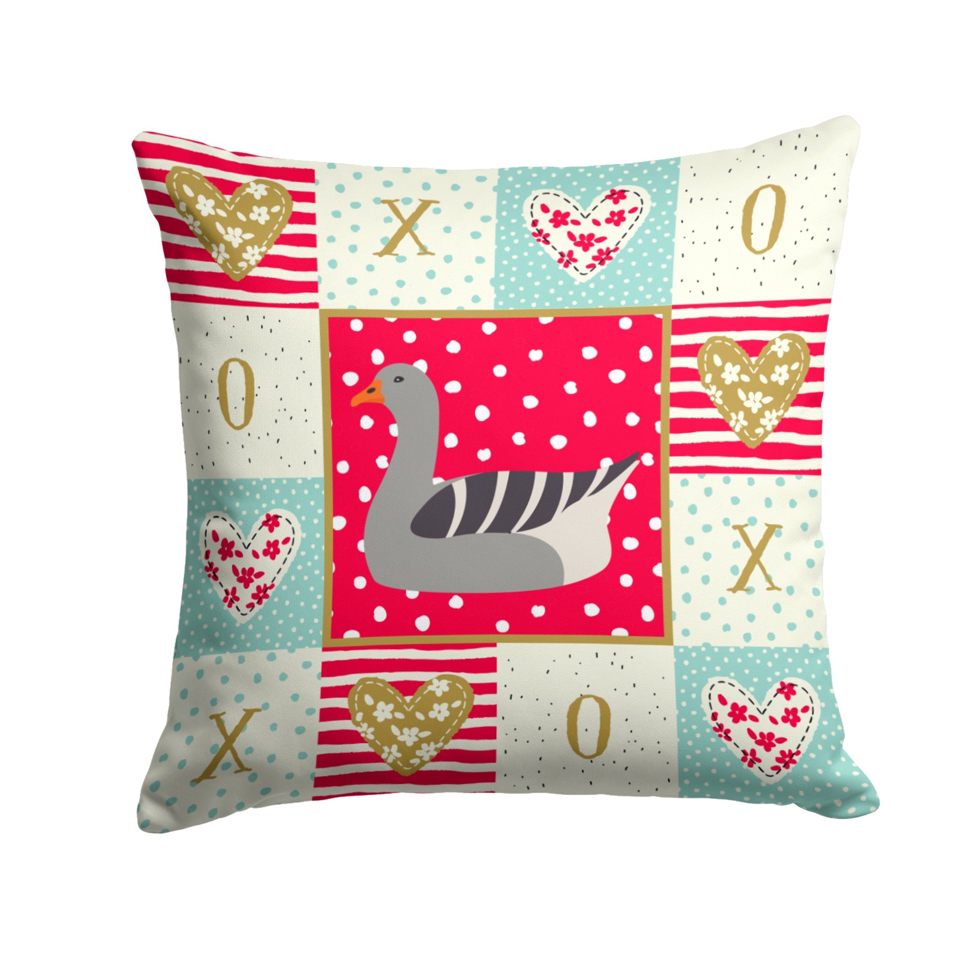 Pilgrim Goose Love Fabric Decorative Pillow