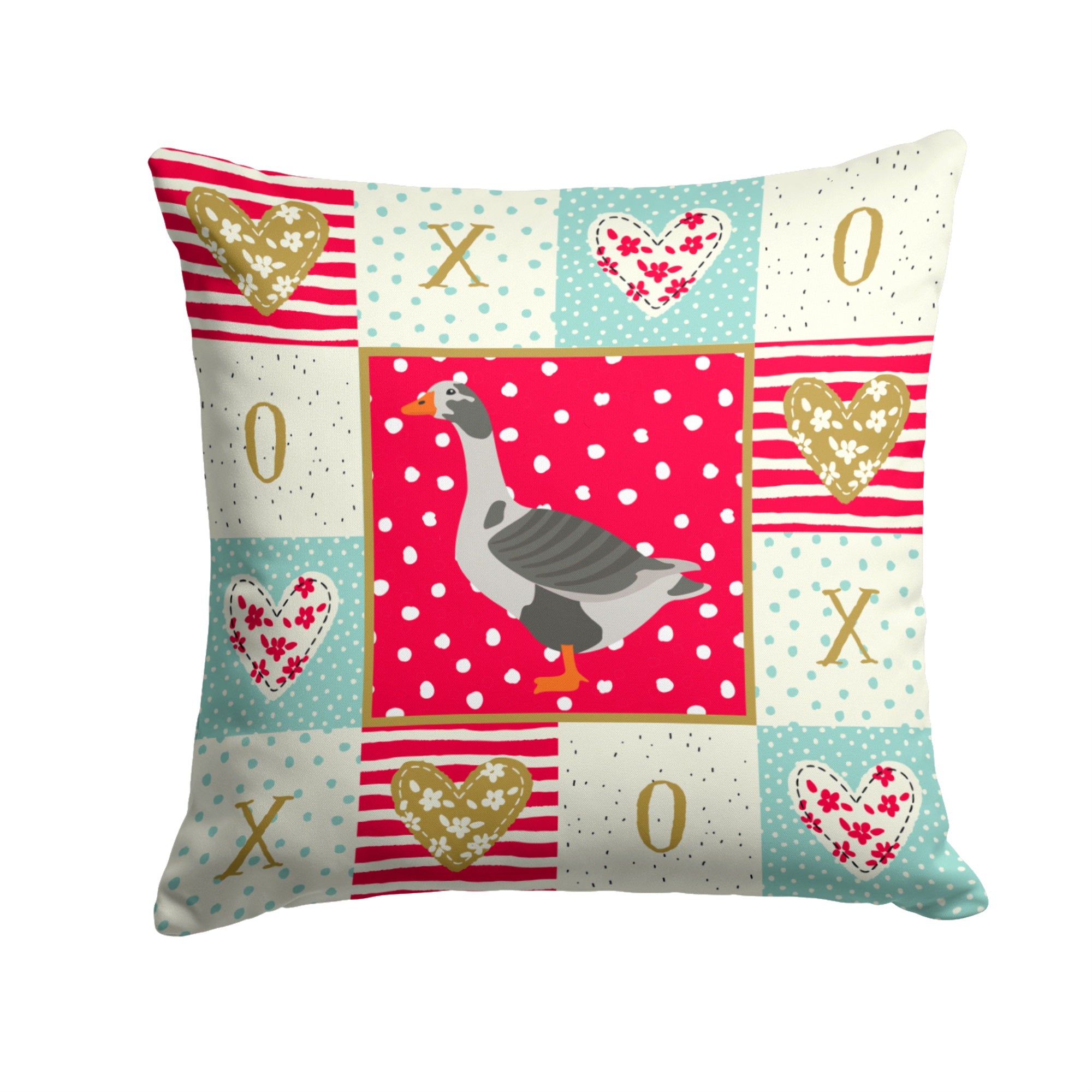 West Of England Goose Love Fabric Decorative Pillow