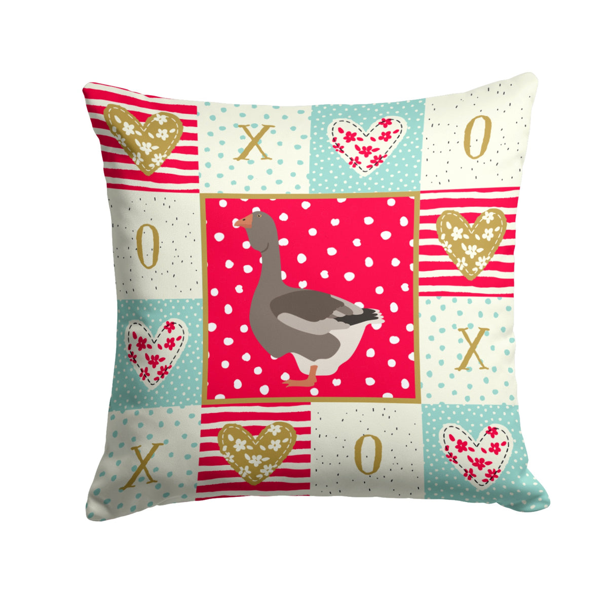 Toulouse Goose Love Fabric Decorative Pillow