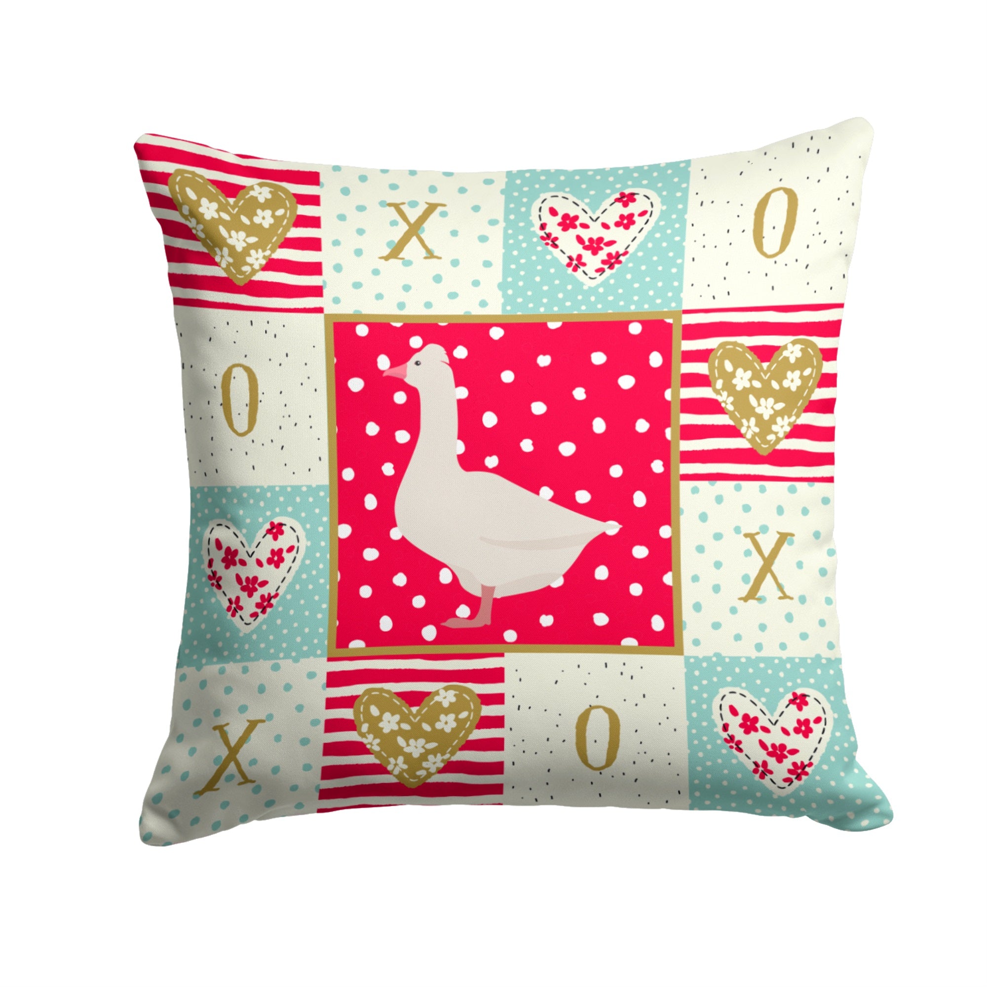 Roman Goose Love Fabric Decorative Pillow