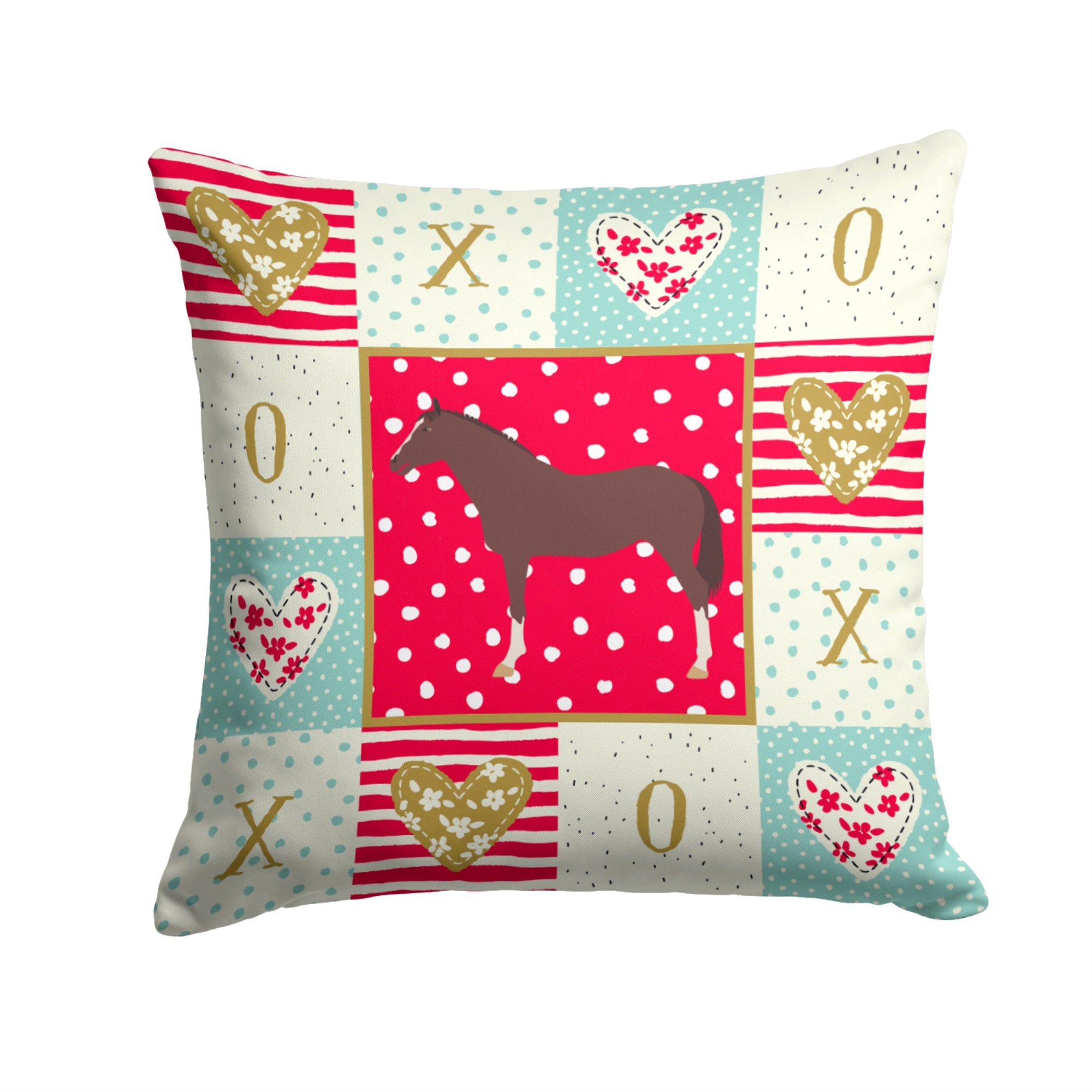 English Thoroughbred Horse Love Fabric Decorative Pillow