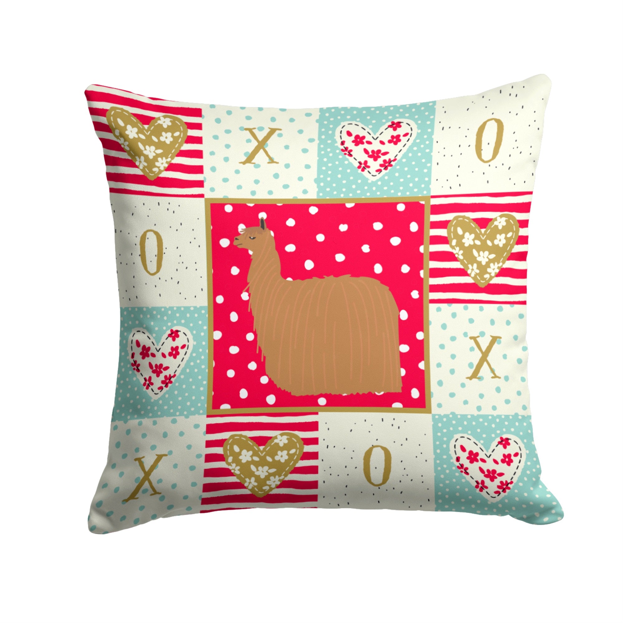Alpaca Suri Love Fabric Decorative Pillow