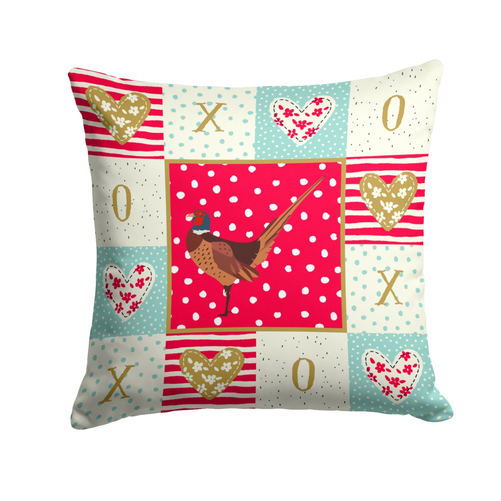 Ring-Necked Common Pheasant Love Fabric Decorative Pillow