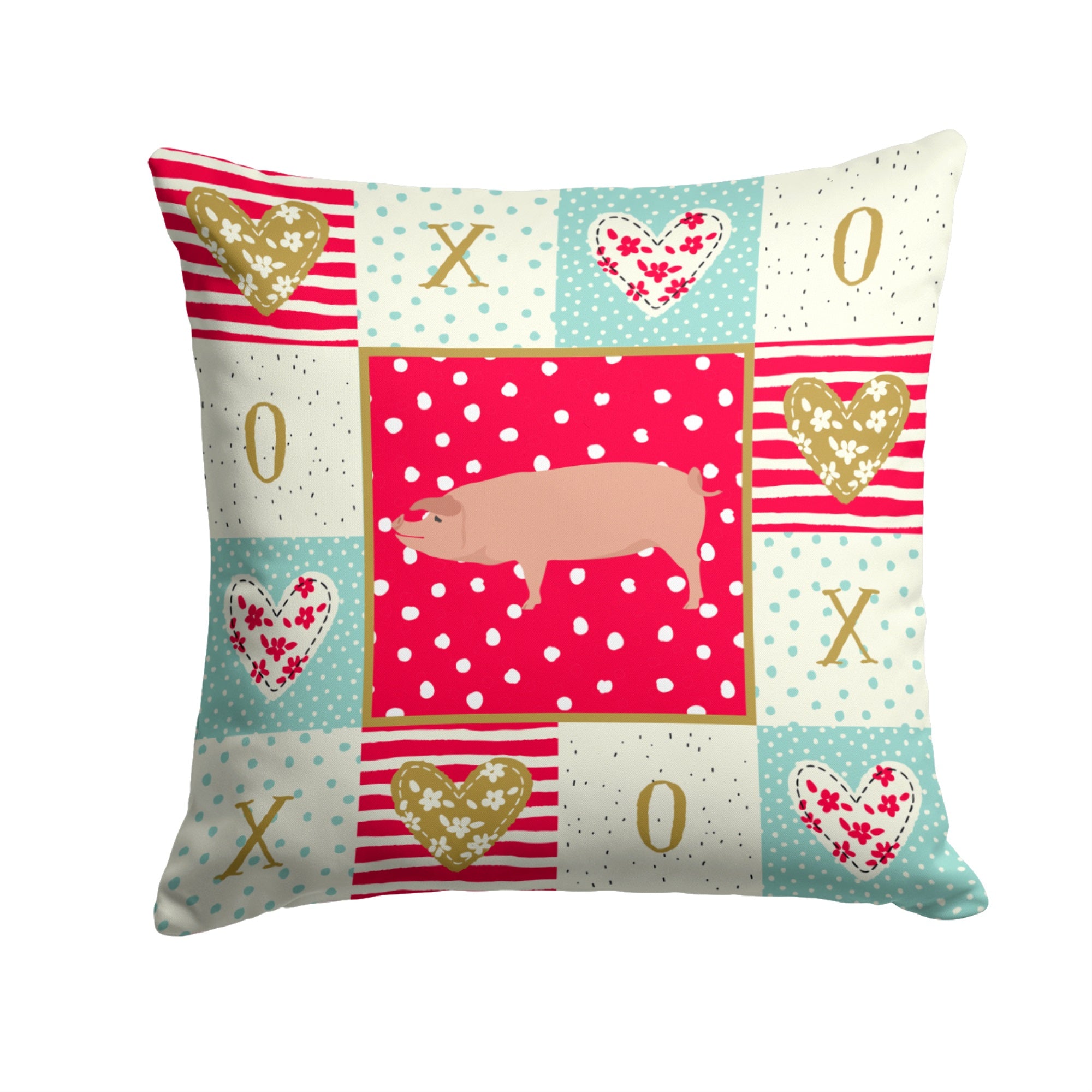 American Landrace Pig Love Fabric Decorative Pillow