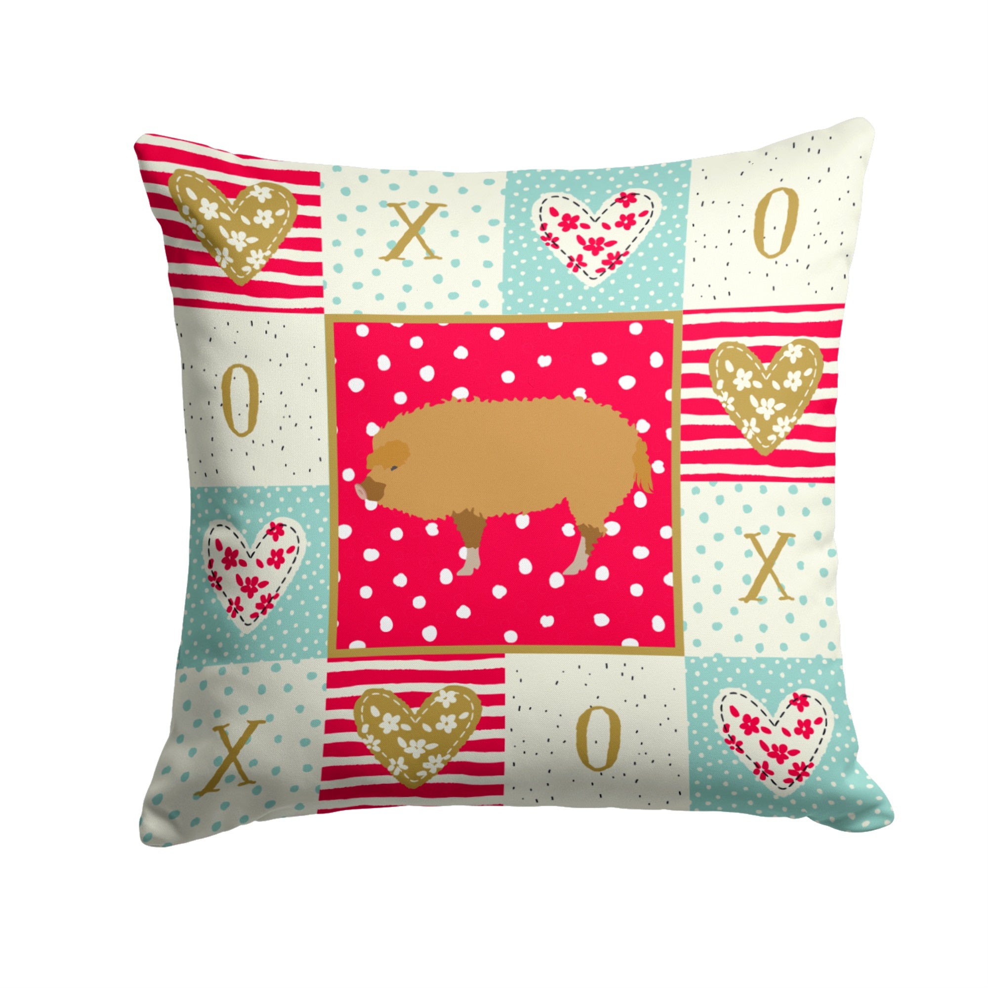 Hungarian Mangalica Pig Love Fabric Decorative Pillow