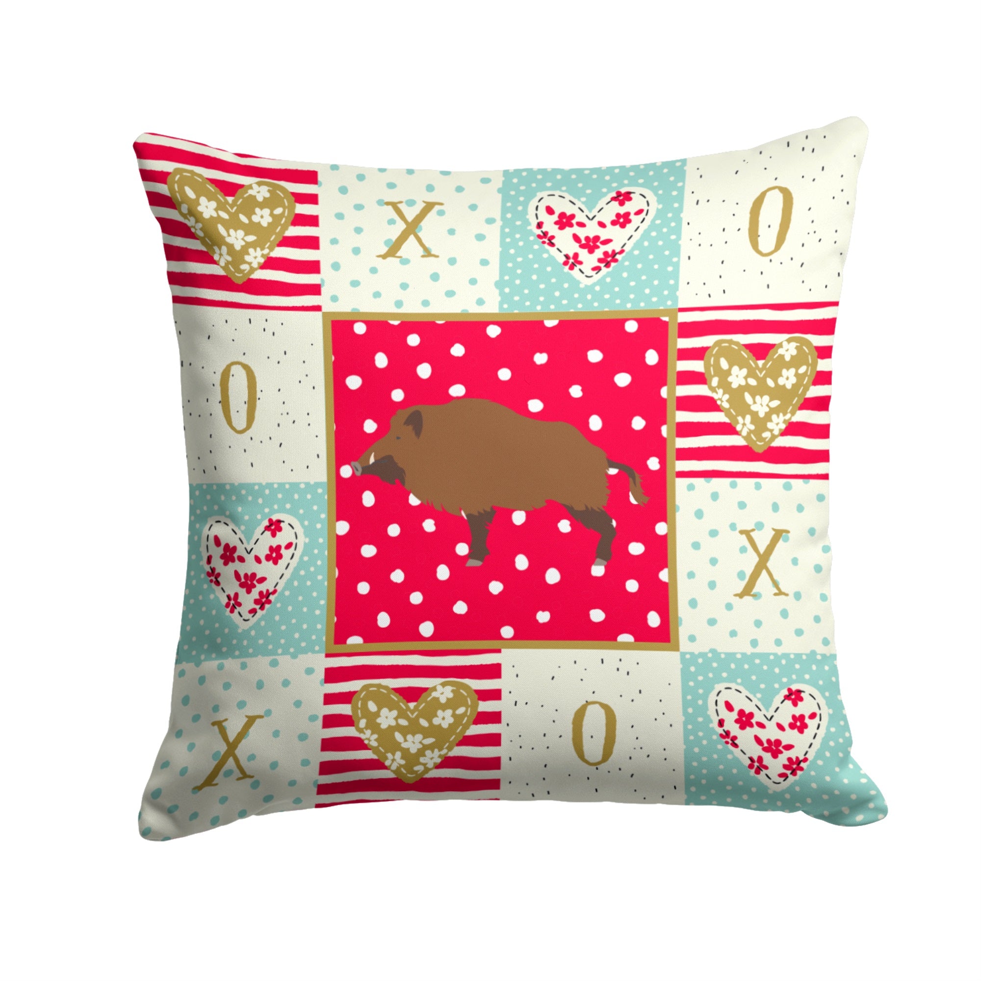 Wild Boar Pig Love Fabric Decorative Pillow