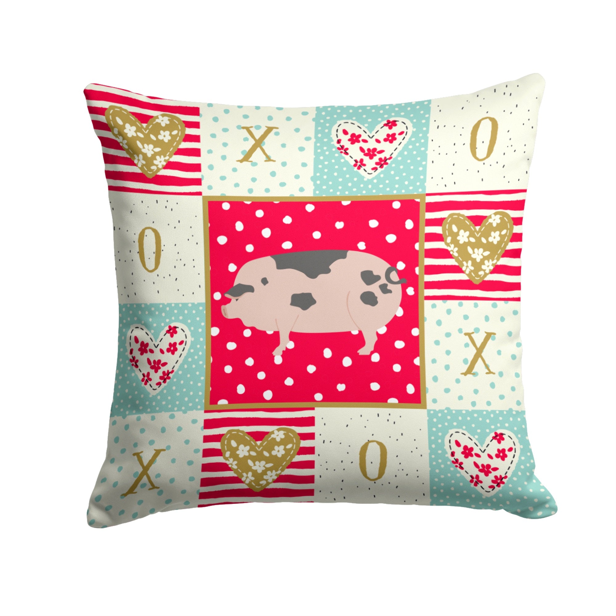 Gloucester Old Spot Pig Love Fabric Decorative Pillow