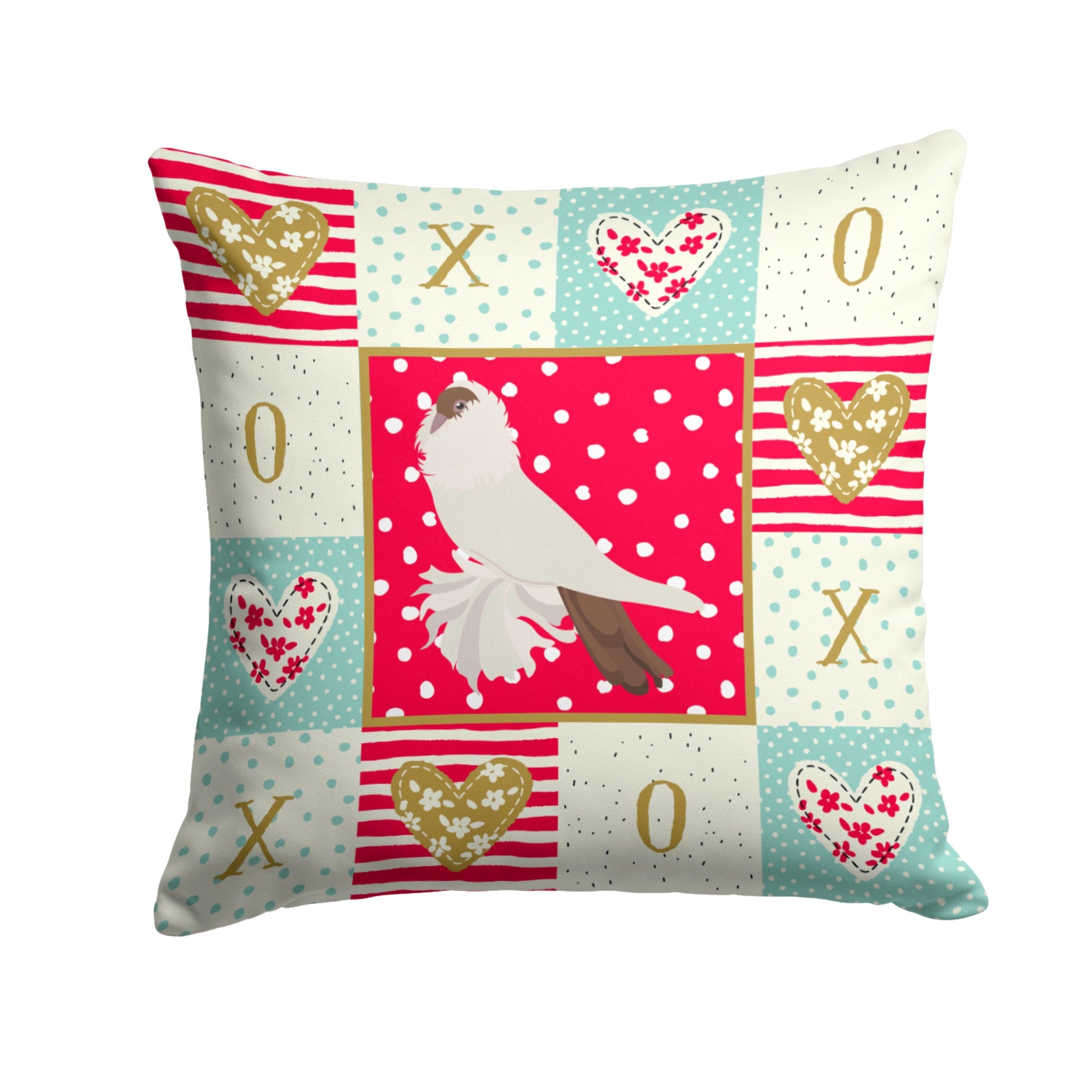 German Helmet Pigeon Love Fabric Decorative Pillow