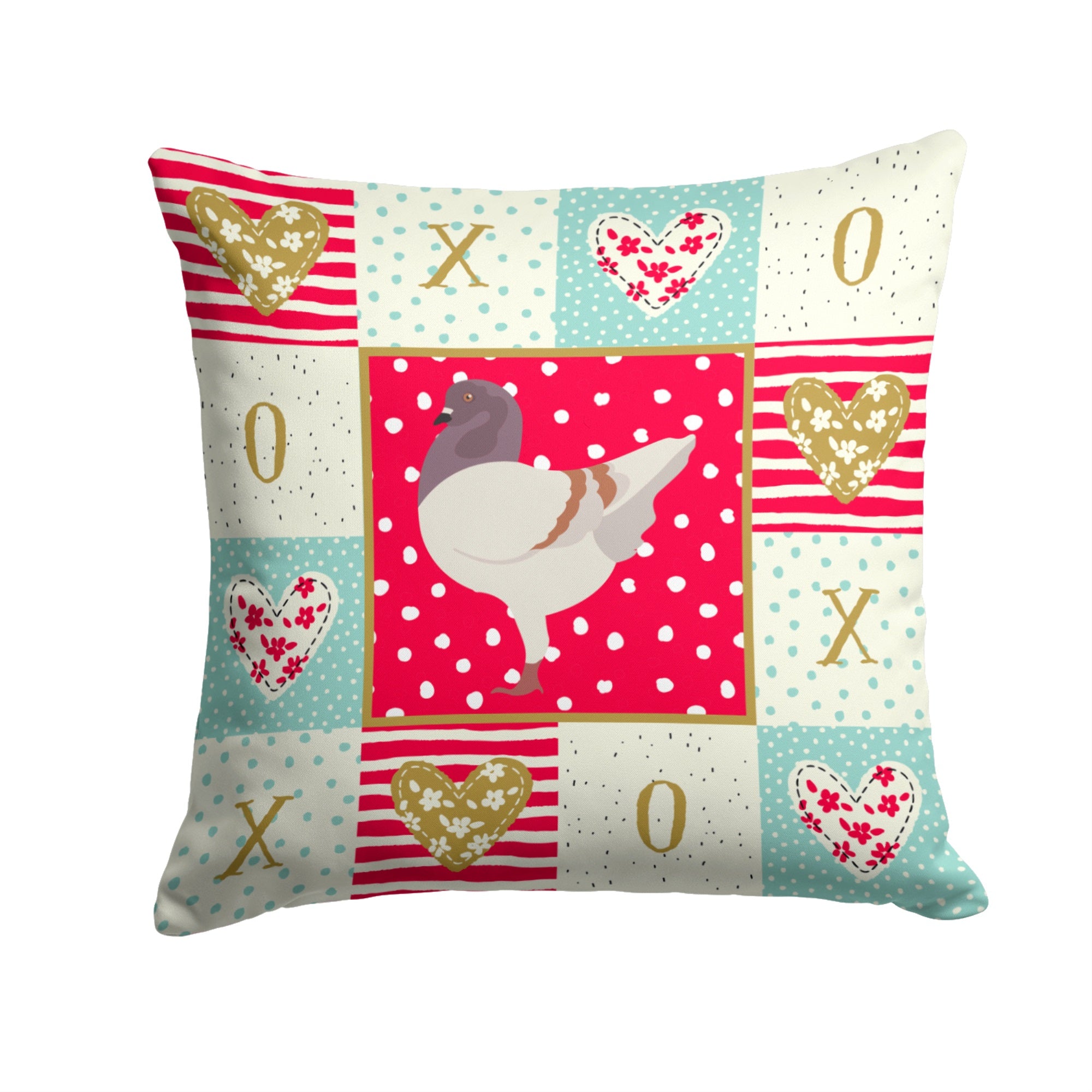 German Modena Pigeon Love Fabric Decorative Pillow