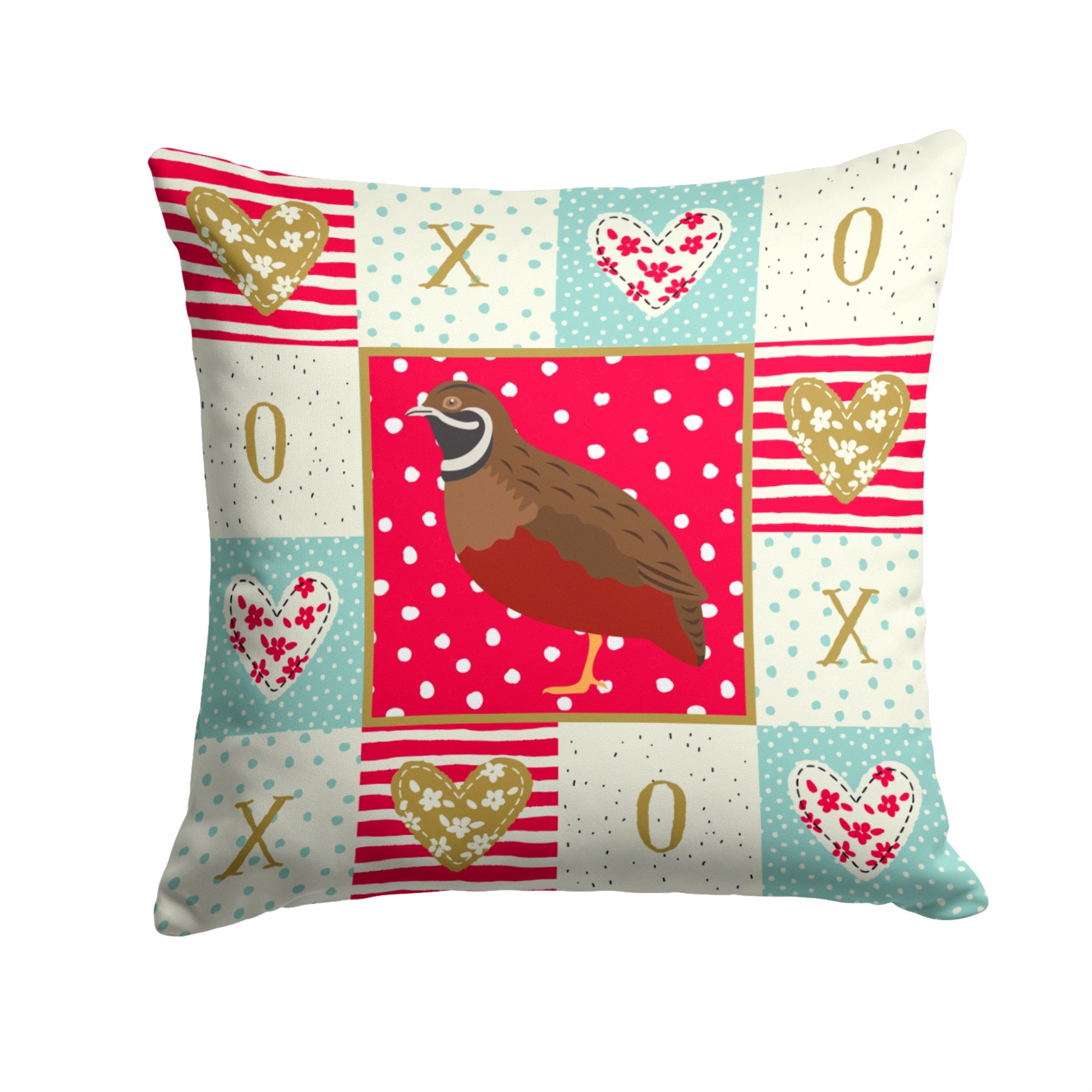 Chinese Painted Or King Quail Love Fabric Decorative Pillow