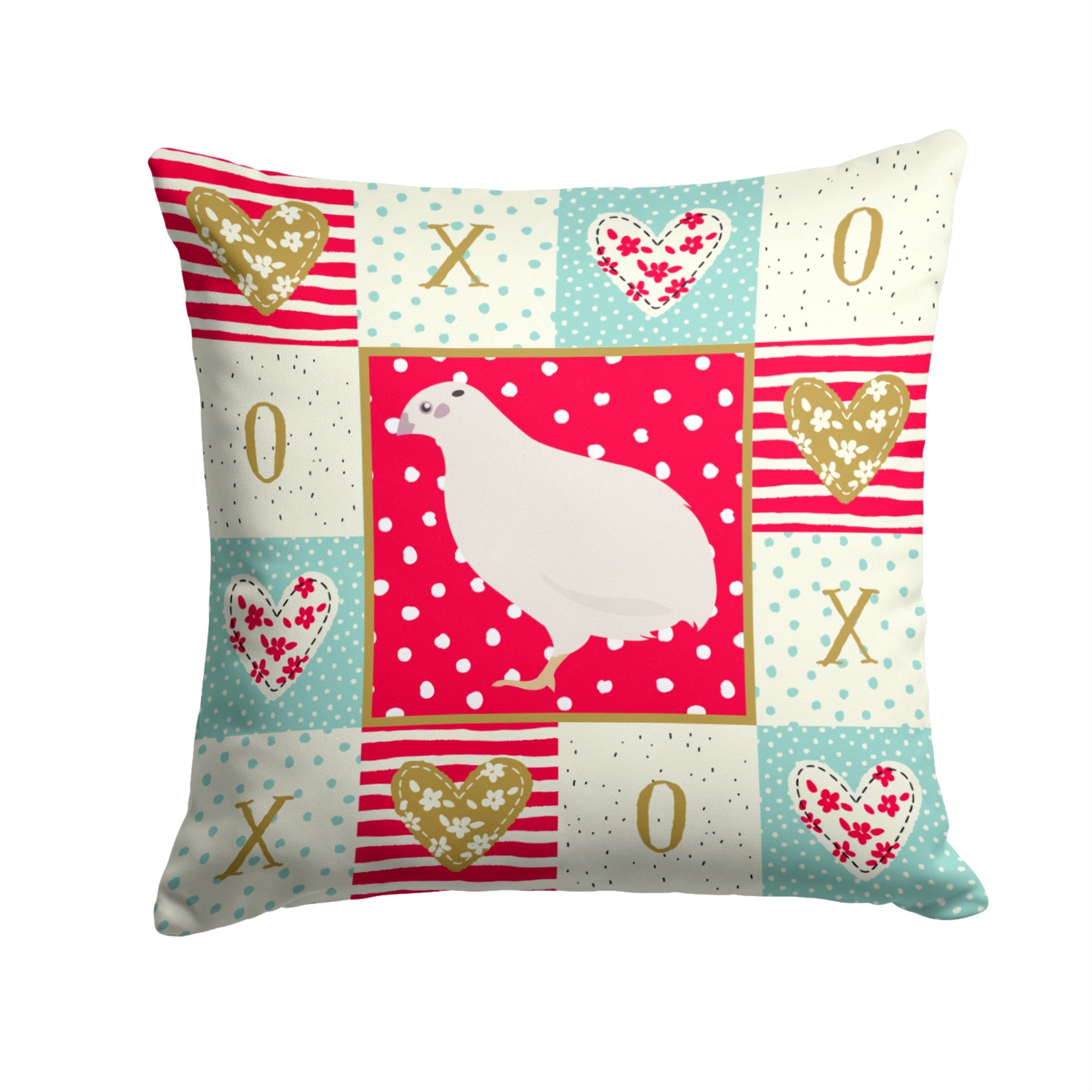 Texas Quail Love Fabric Decorative Pillow