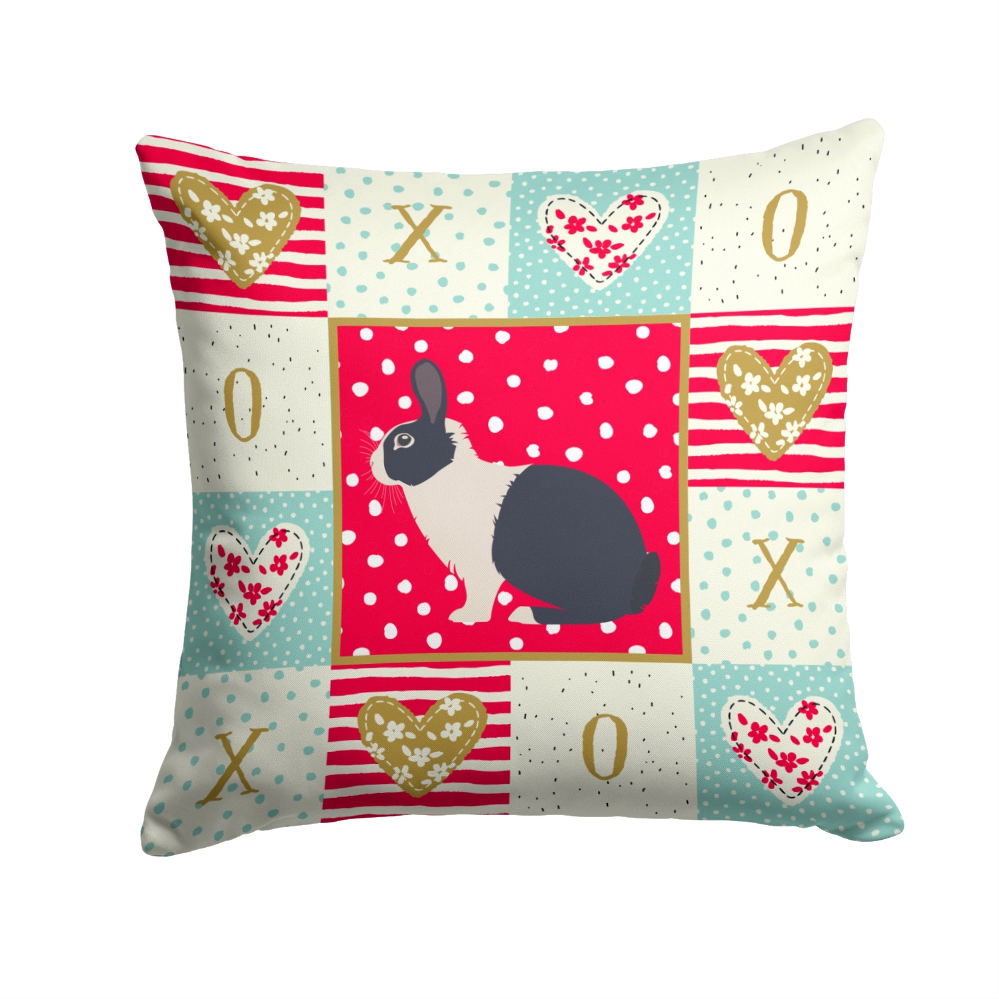 Dutch Rabbit Love Fabric Decorative Pillow