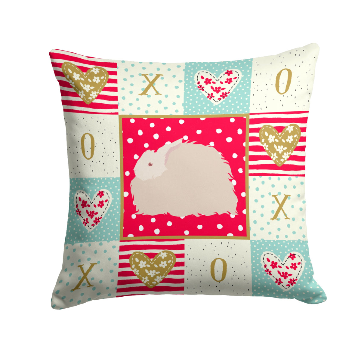 Fluffy Angora Rabbit Love Fabric Decorative Pillow