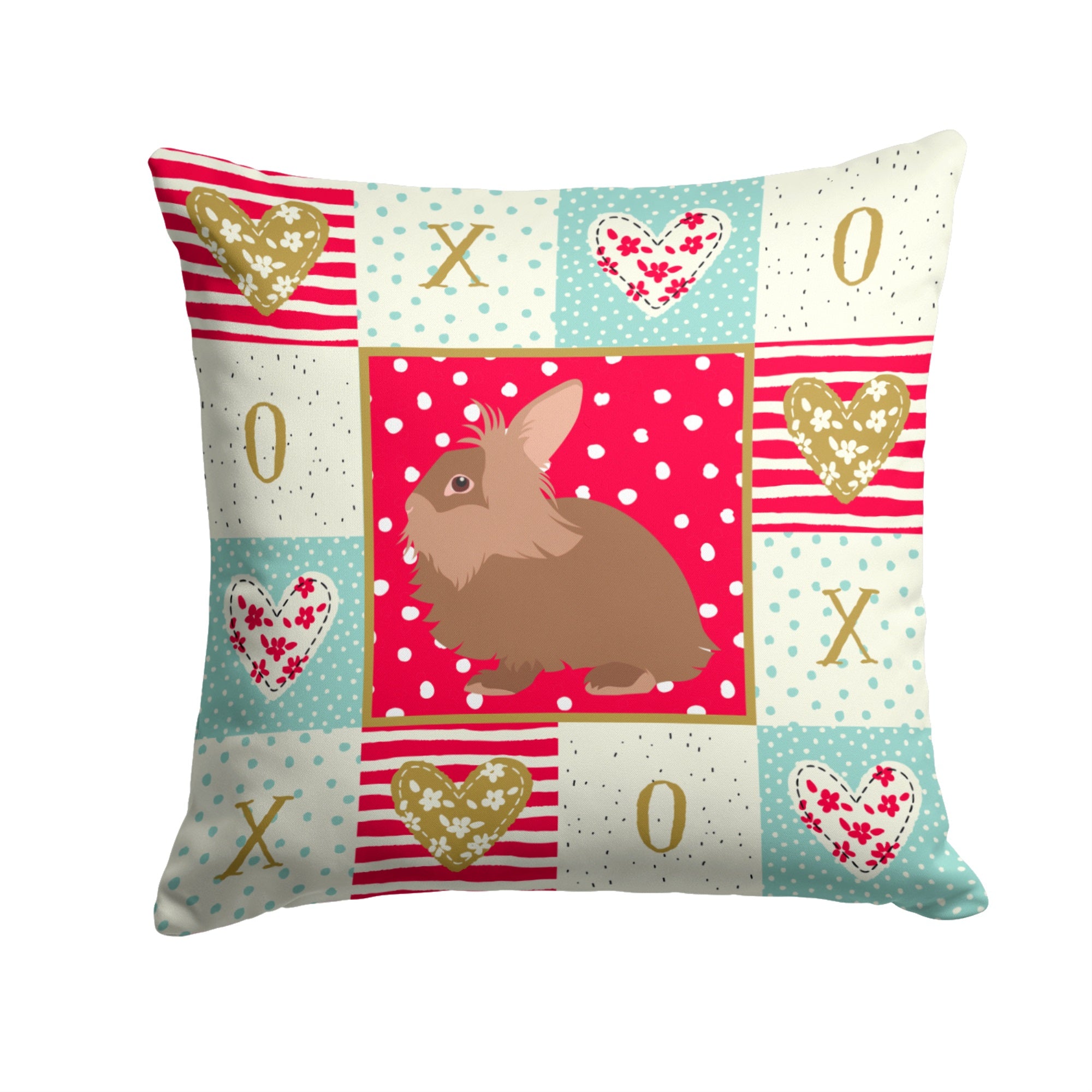 Lionhead Rabbit Love Fabric Decorative Pillow