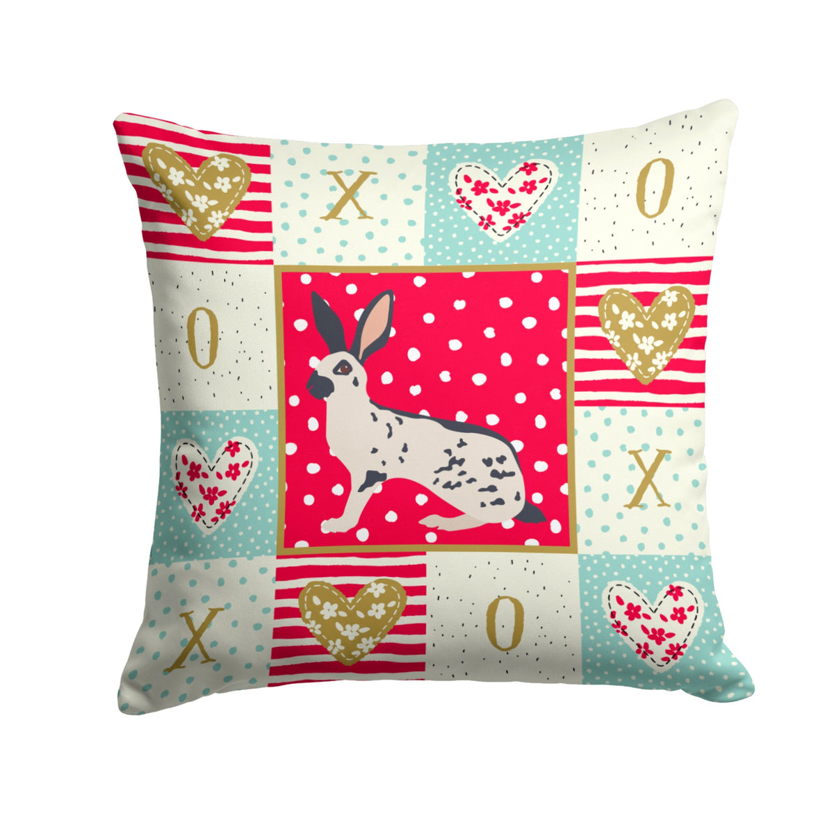 English Spot Rabbit Love Fabric Decorative Pillow