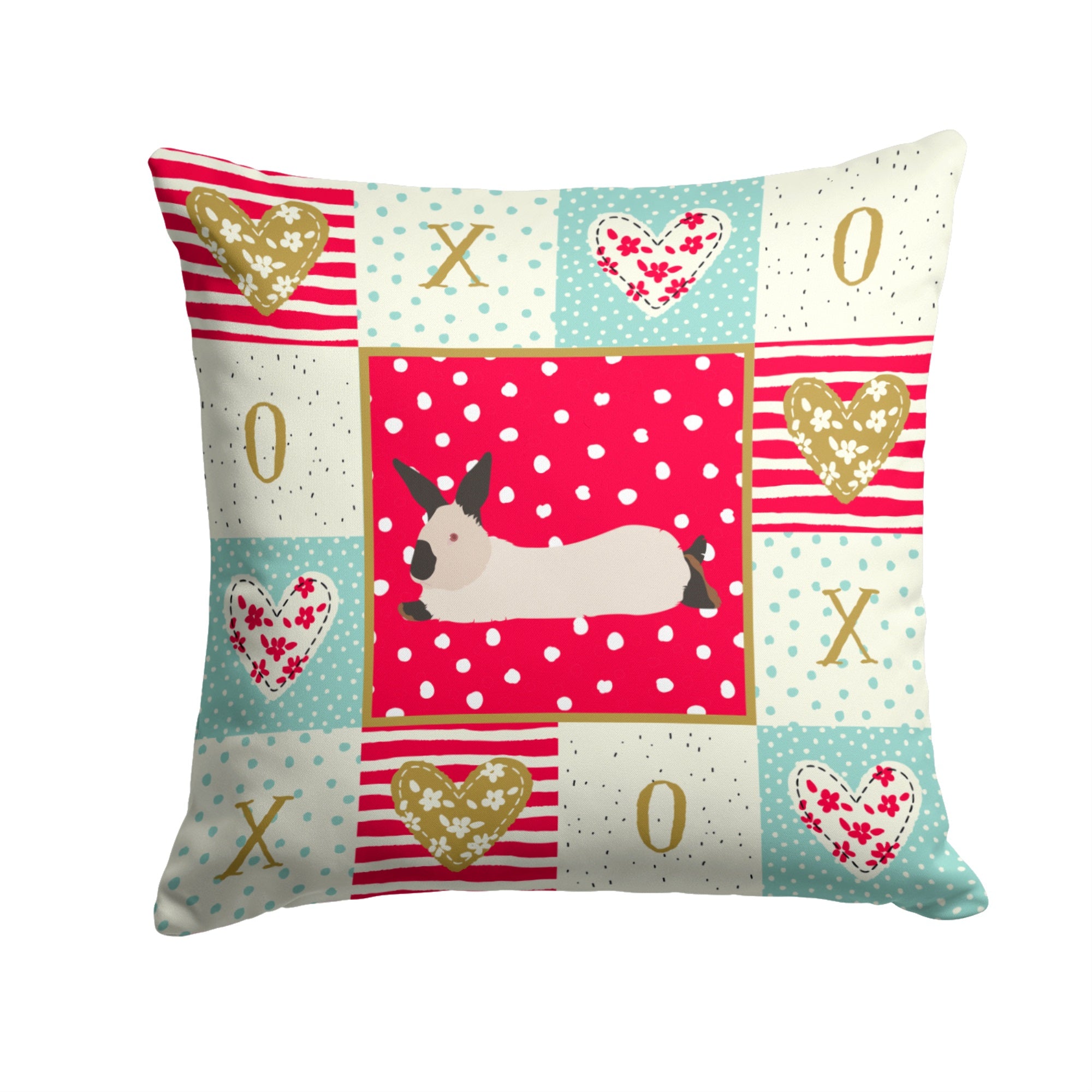 California White Rabbit Love Fabric Decorative Pillow