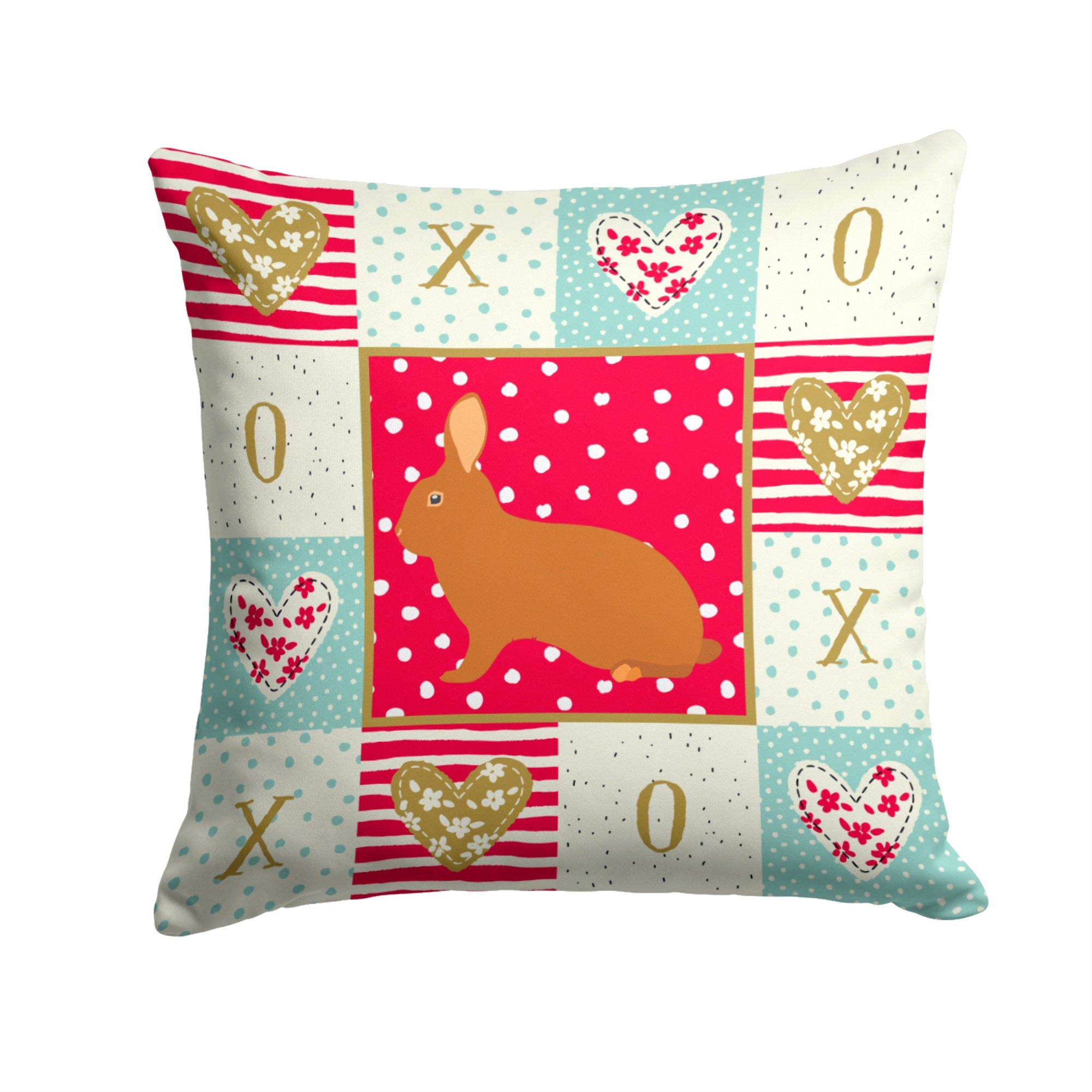Rex Rabbit Love Fabric Decorative Pillow