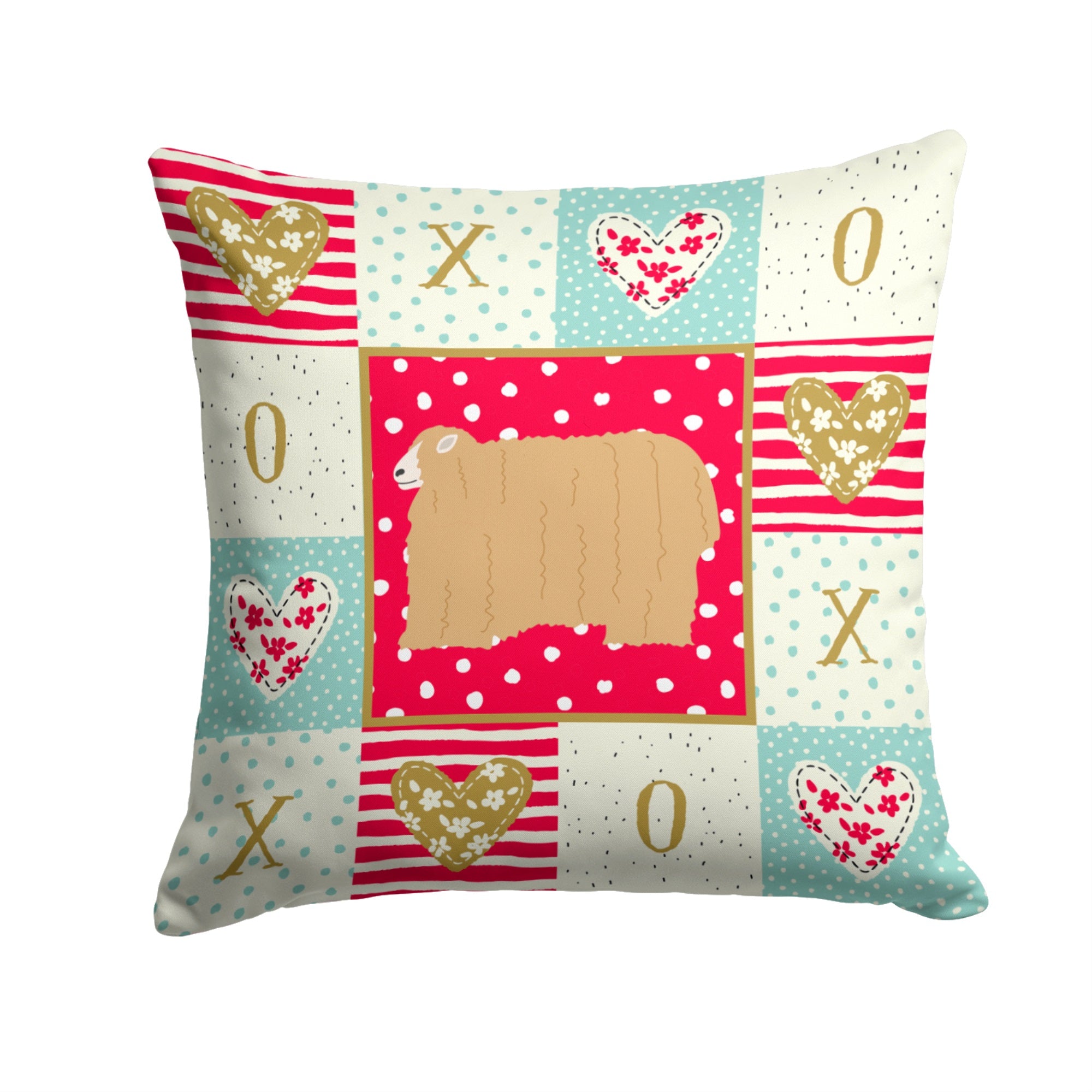 Lincoln Longwool Sheep Love Fabric Decorative Pillow
