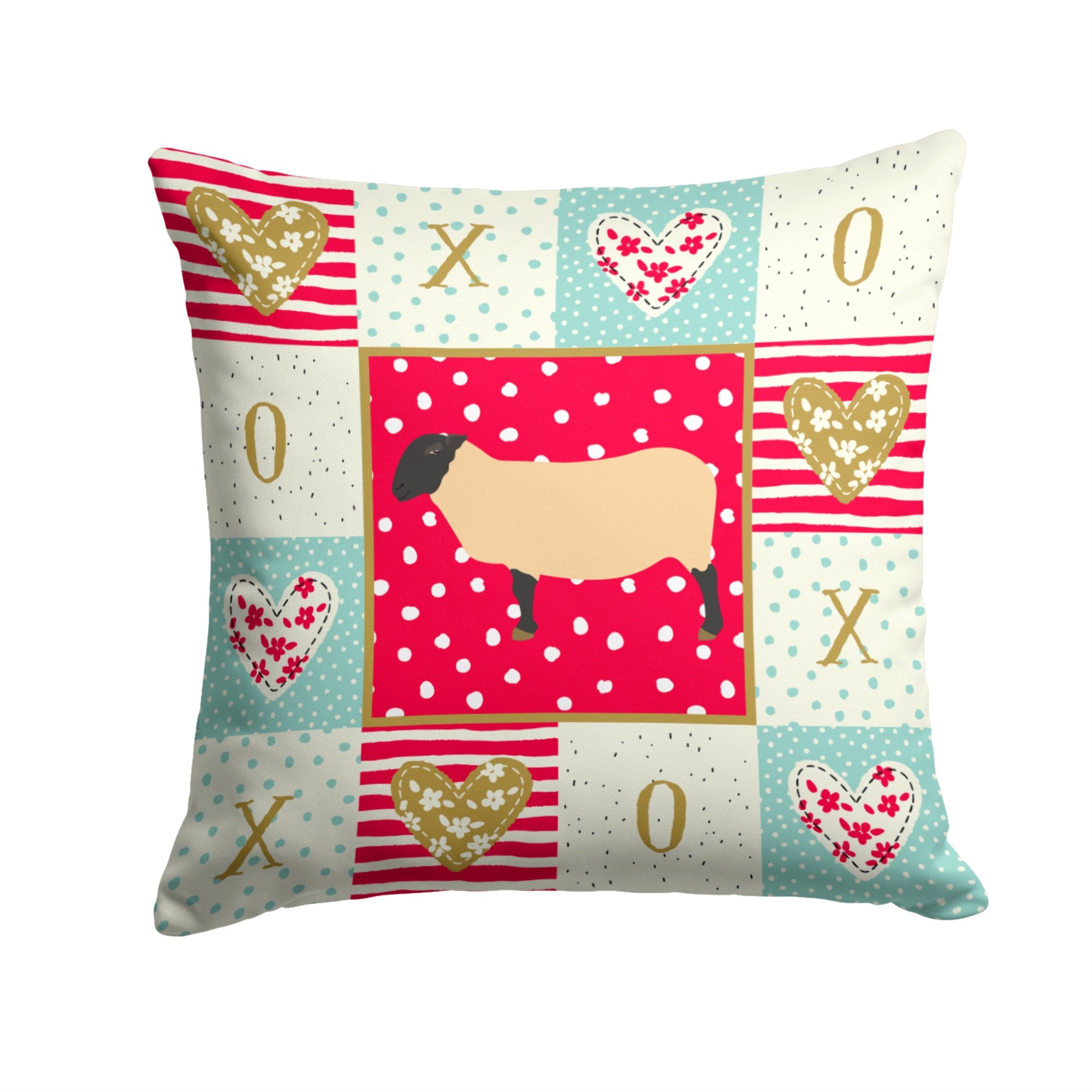 Suffolk Sheep Love Fabric Decorative Pillow