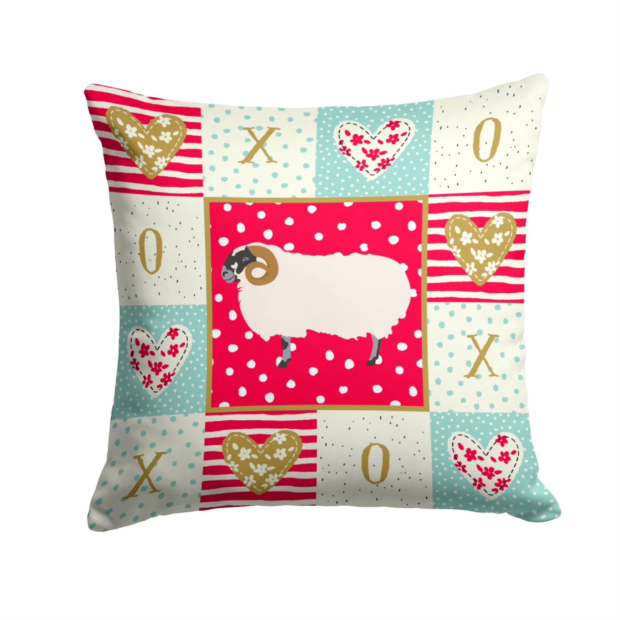 Scottish Blackface Sheep Love Fabric Decorative Pillow