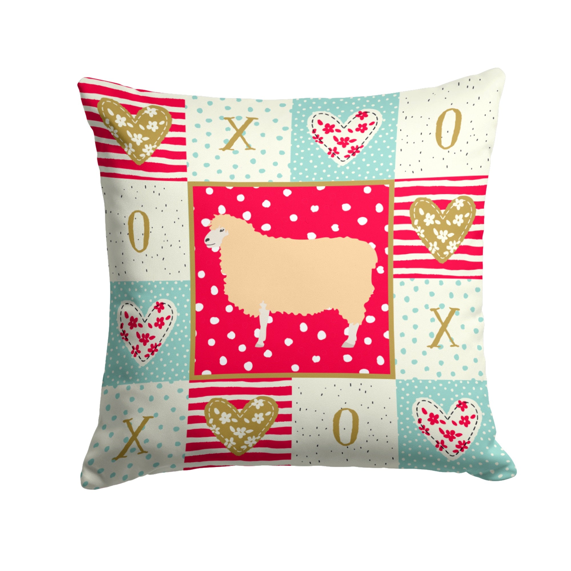 English Leicester Longwool Sheep Love Fabric Decorative Pillow