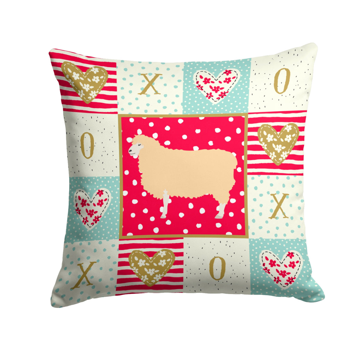English Leicester Longwool Sheep Love Fabric Decorative Pillow