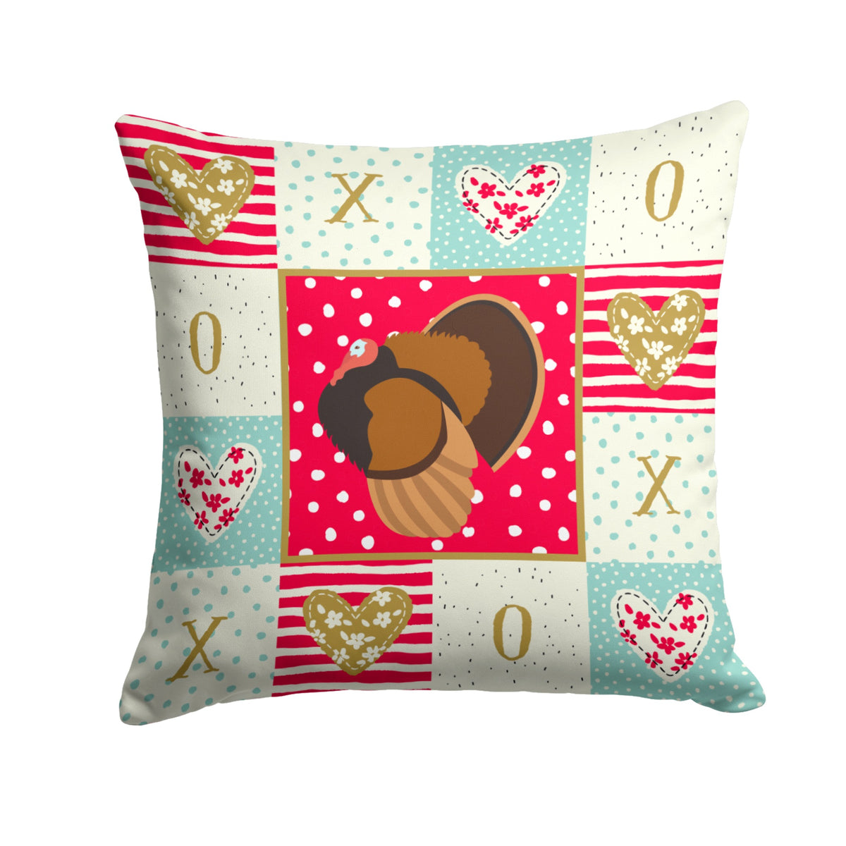 Bronze Turkey Love Fabric Decorative Pillow
