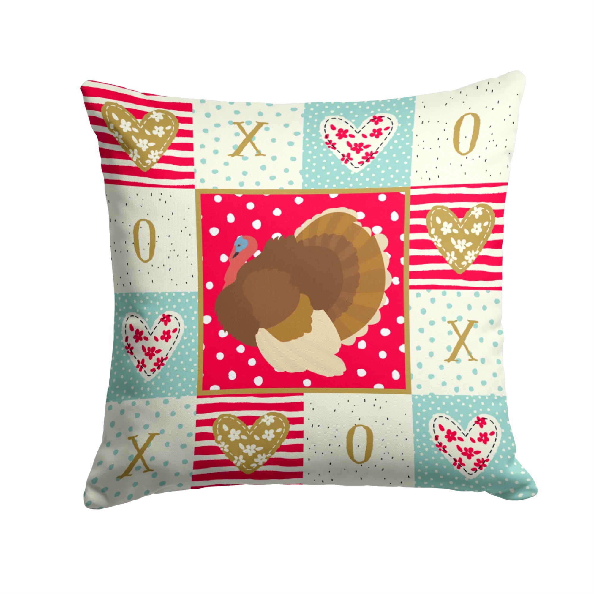 French Turkey Dindon Love Fabric Decorative Pillow