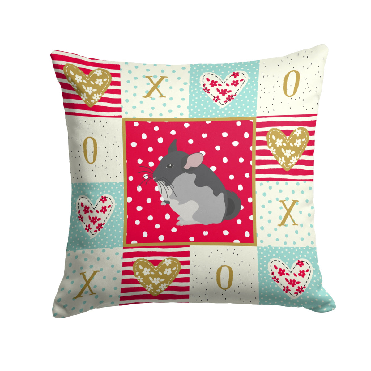 Black Velvet Chinchilla Love Fabric Decorative Pillow