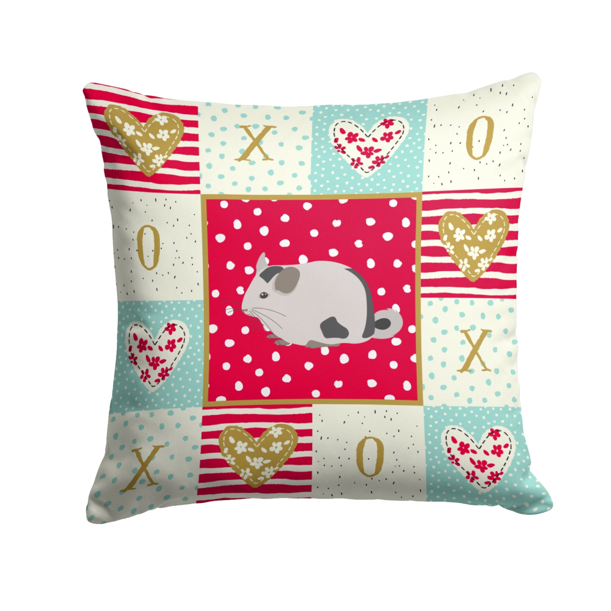 Mosaic Chinchilla Love Fabric Decorative Pillow