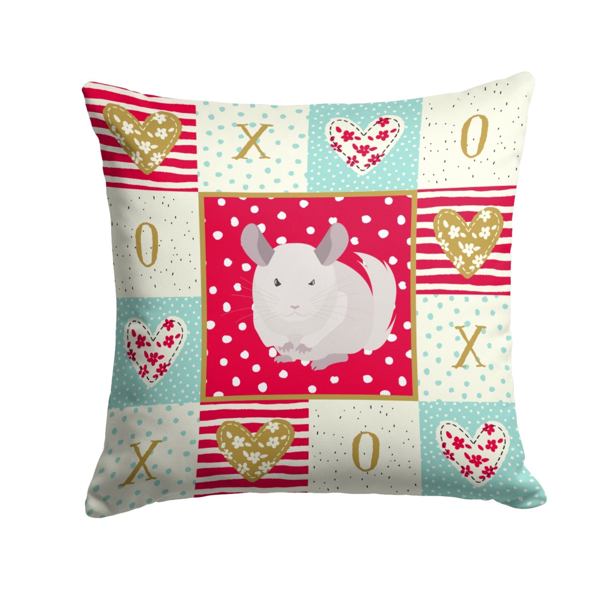 White Dominant Chinchilla Love Fabric Decorative Pillow