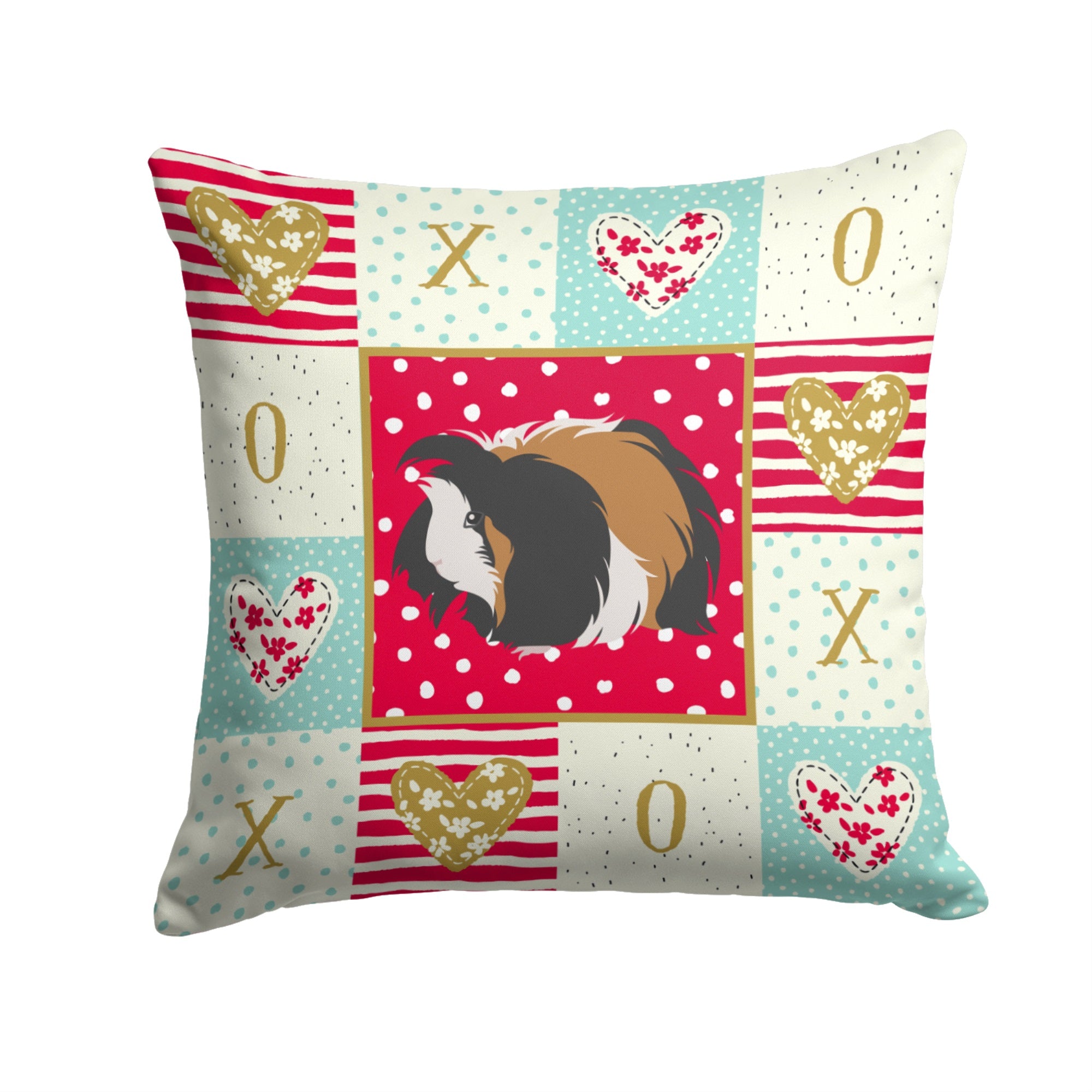 Sheba Guinea Pig Love Fabric Decorative Pillow